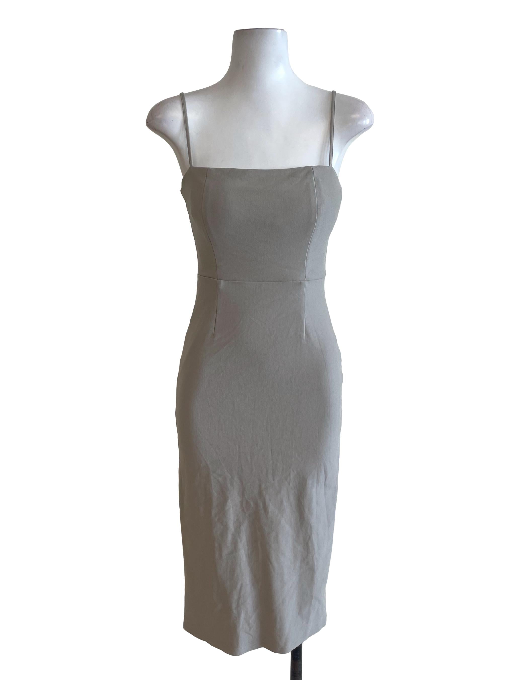 Khaki Spaghetti Strap Dress