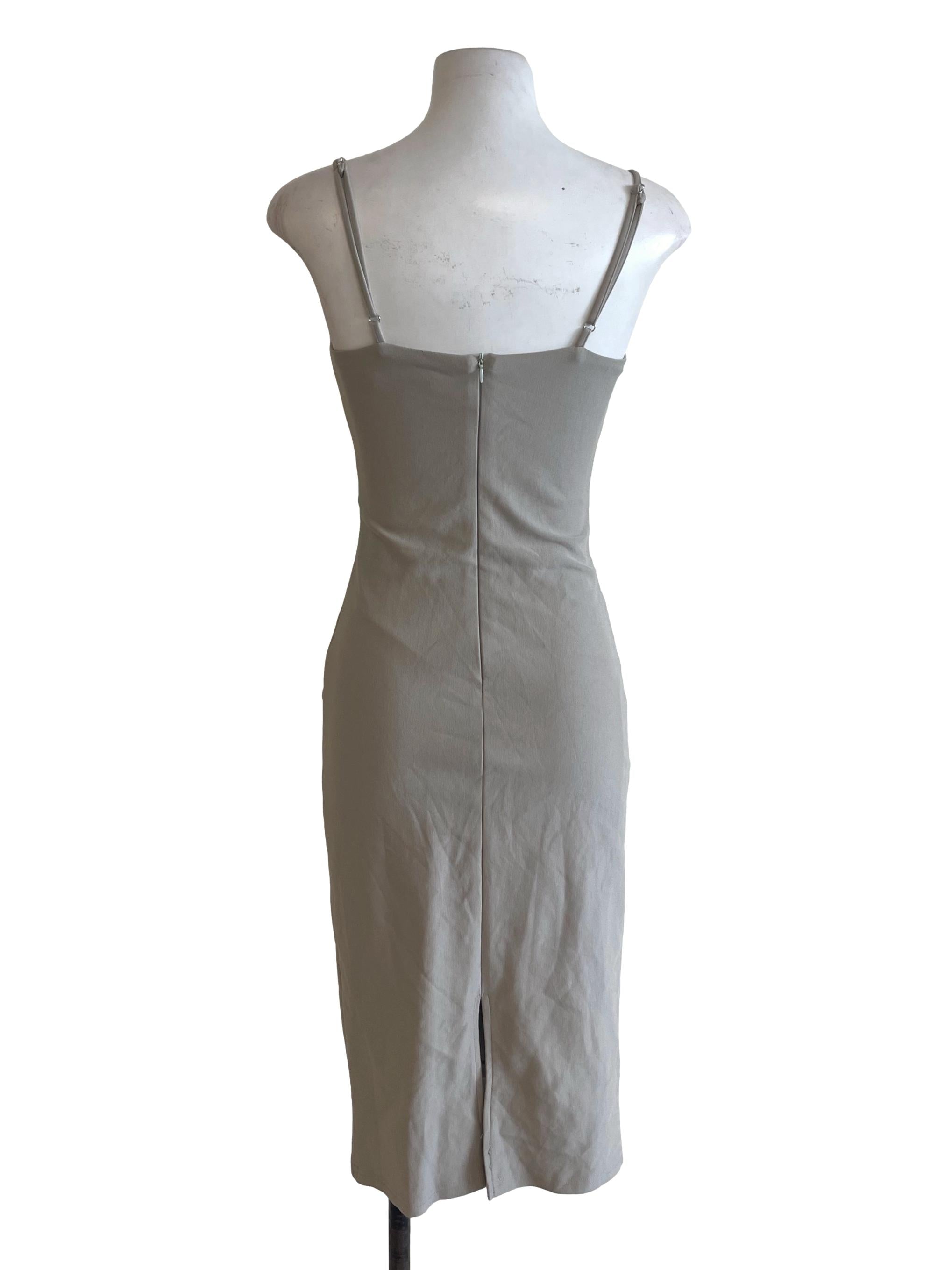 Khaki Spaghetti Strap Dress