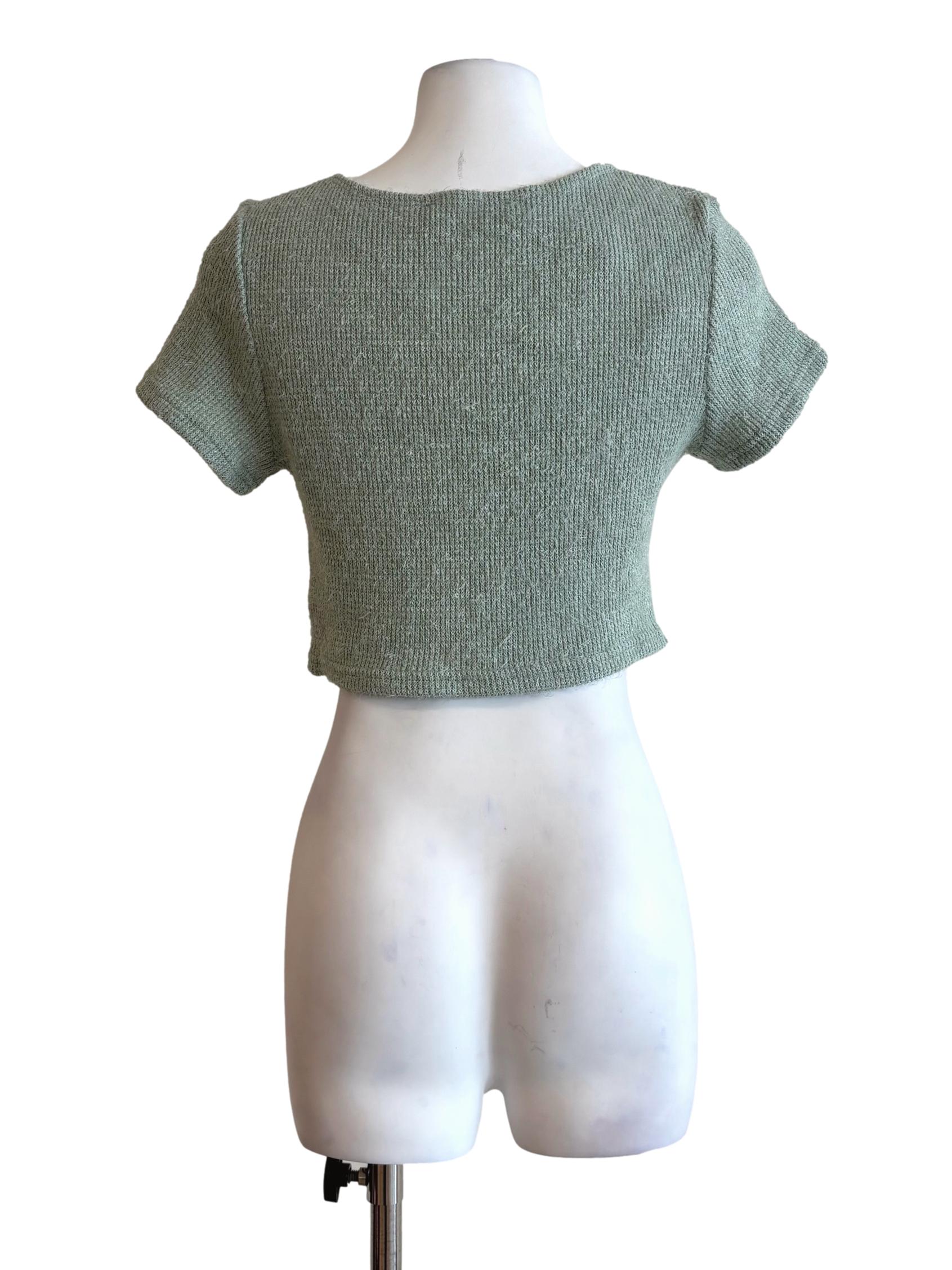 Mint Green Fuzzy Knit Top