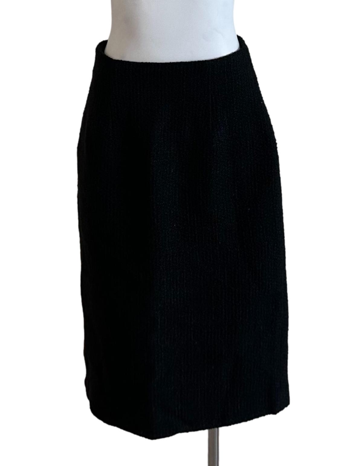 Black Knit Textured Skirt