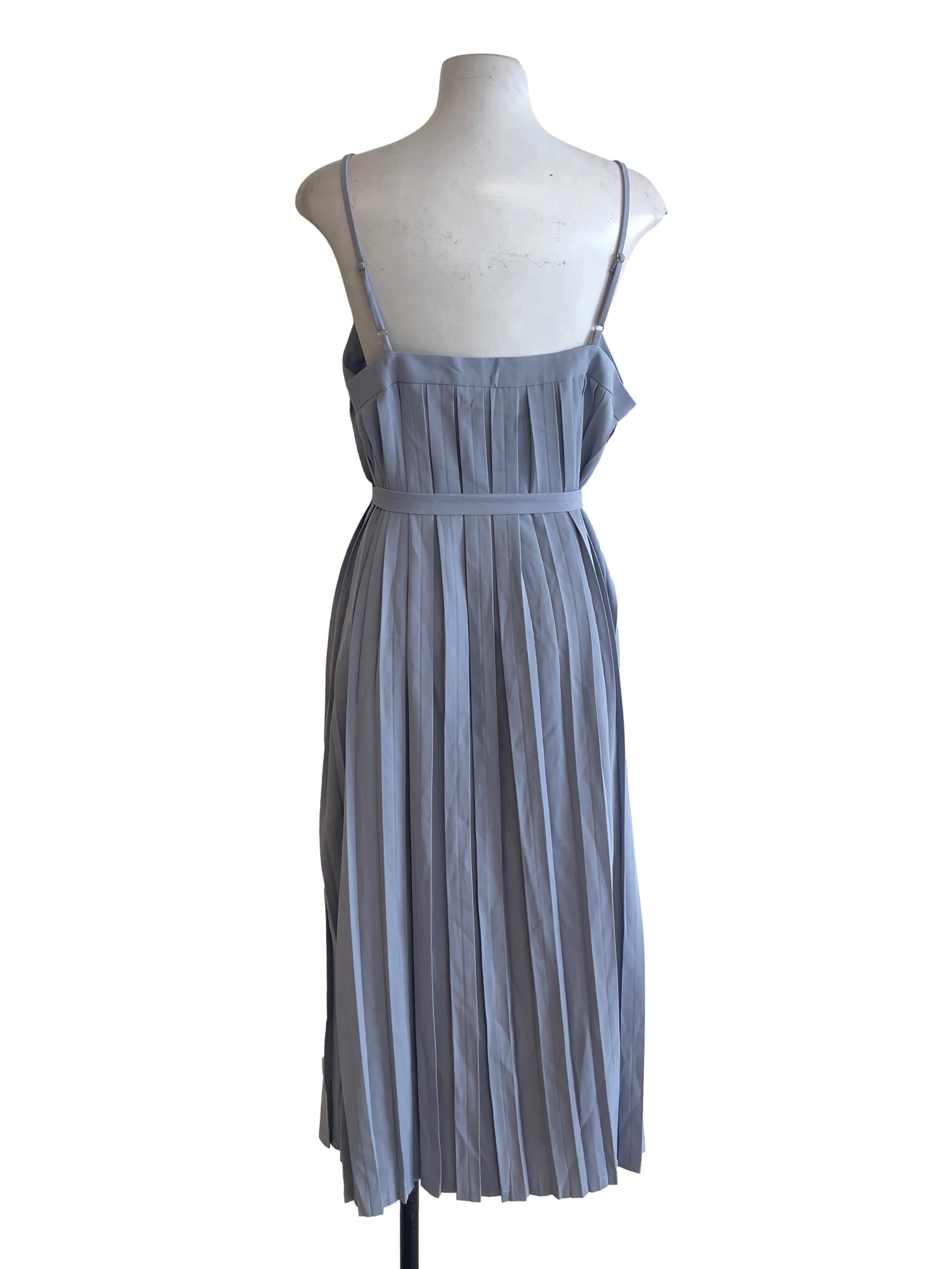 Slate Grey Pleated Dress