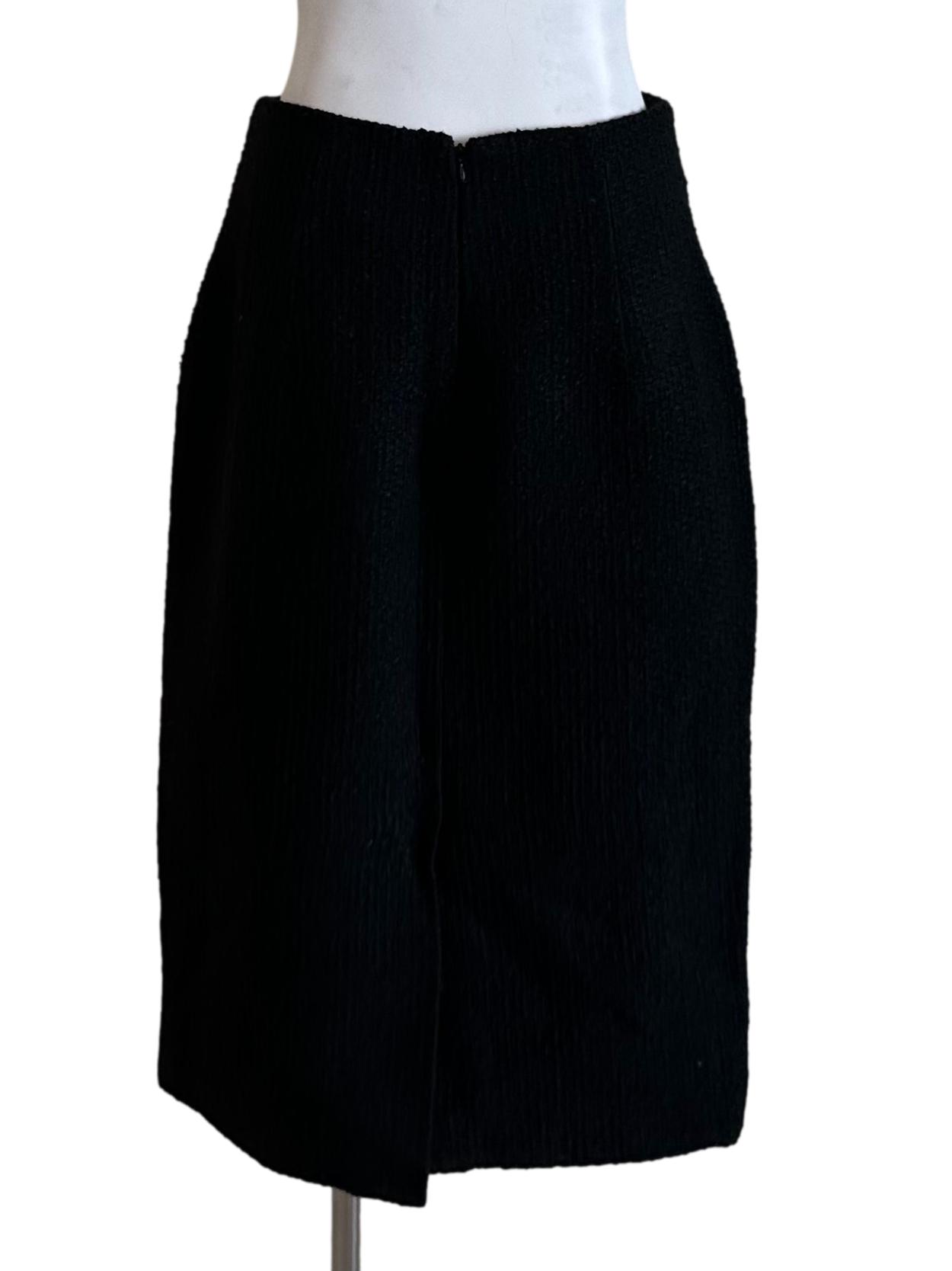 Black Knit Textured Skirt