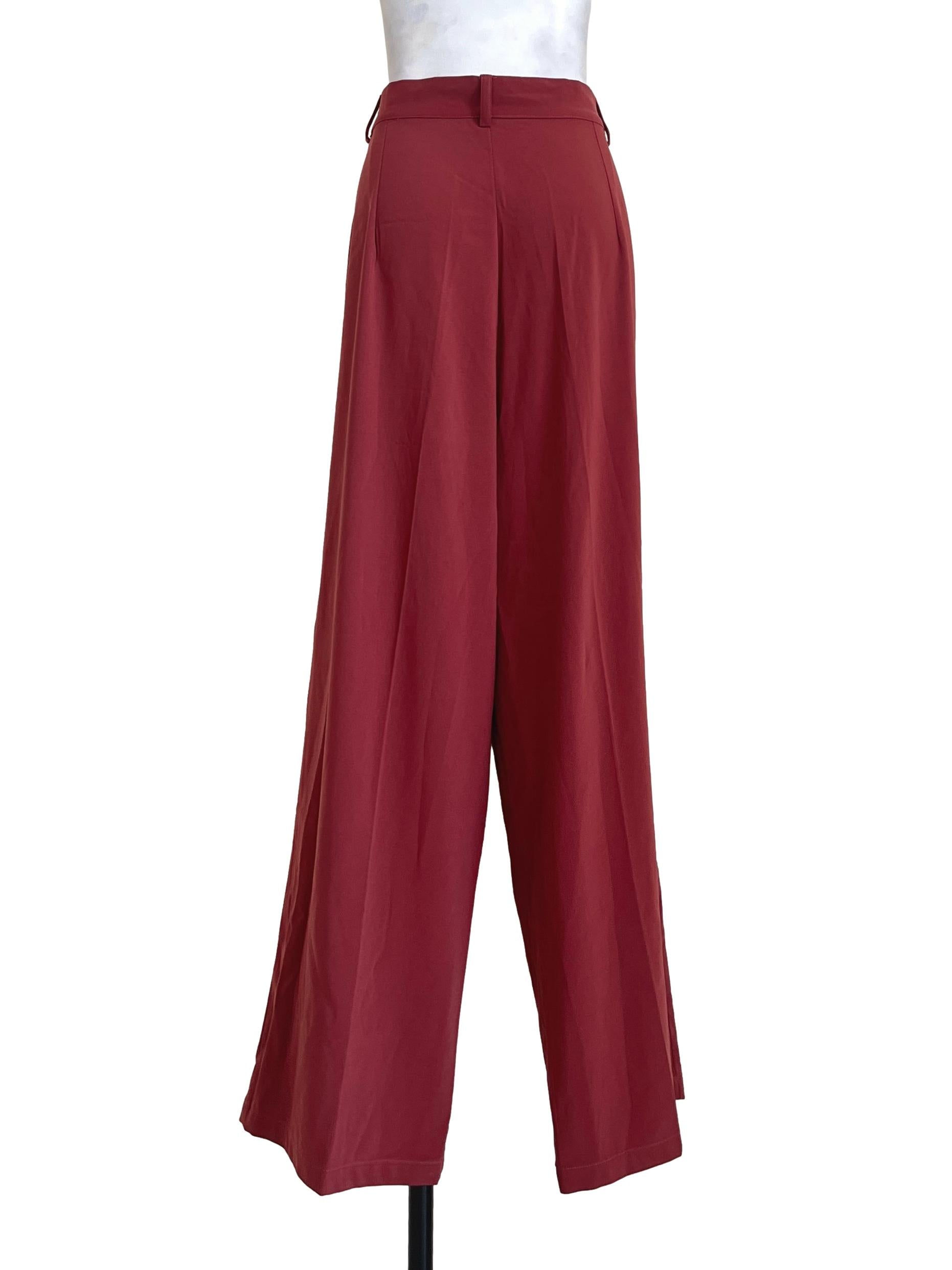 Blush Red Wide Leg Pants TEM