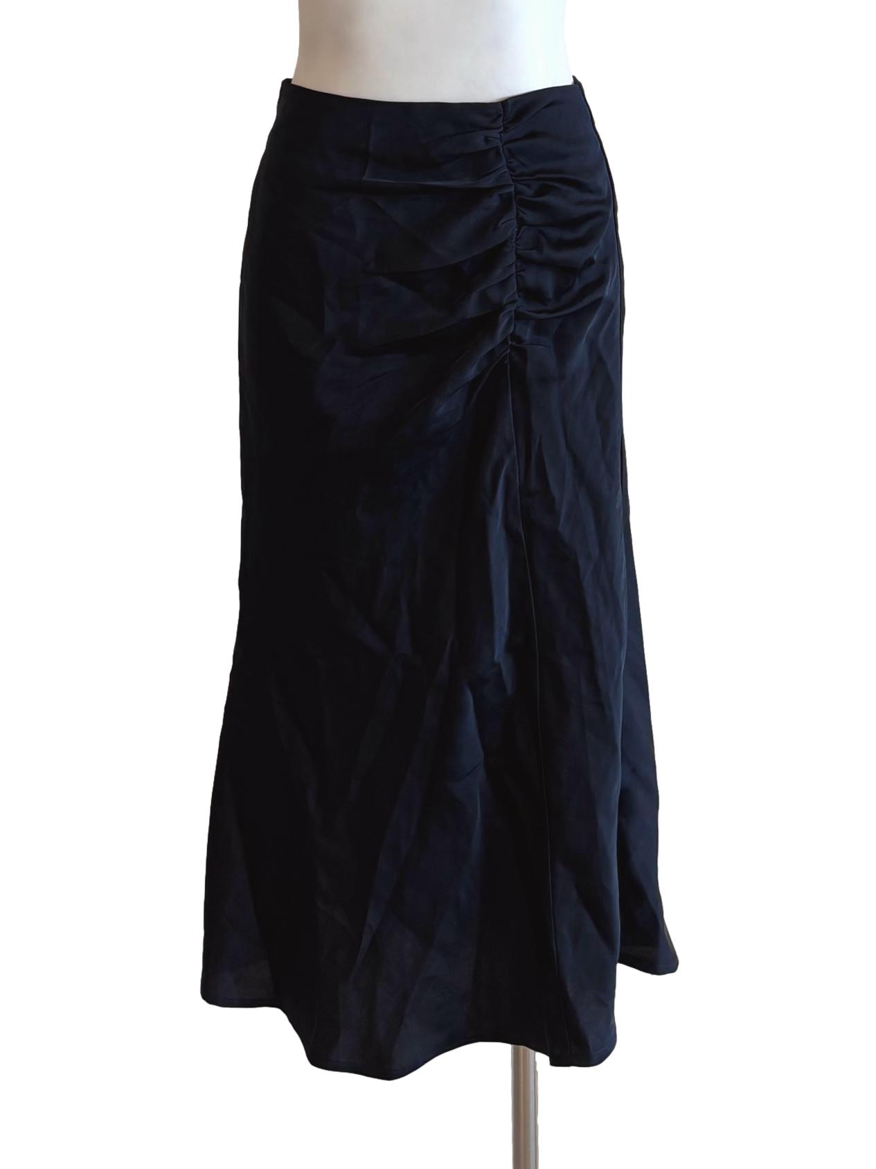 Midnight Blue Satin Mermaid Skirt