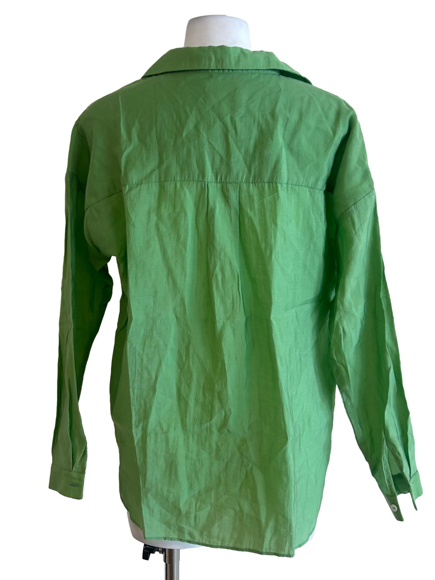 Green Tencel Button Down Shirt OSN