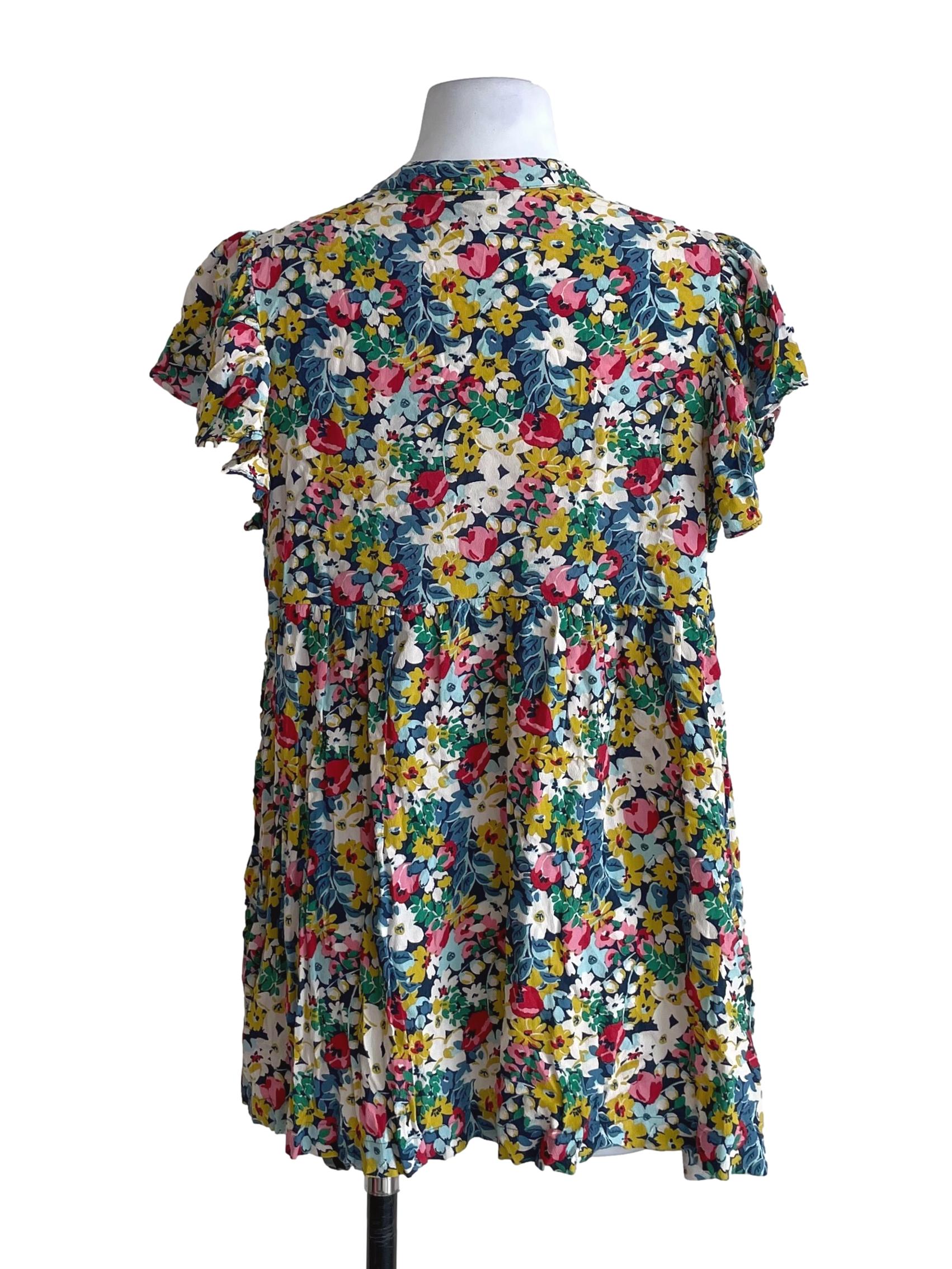 Off White Multicolor Floral Petite Dress