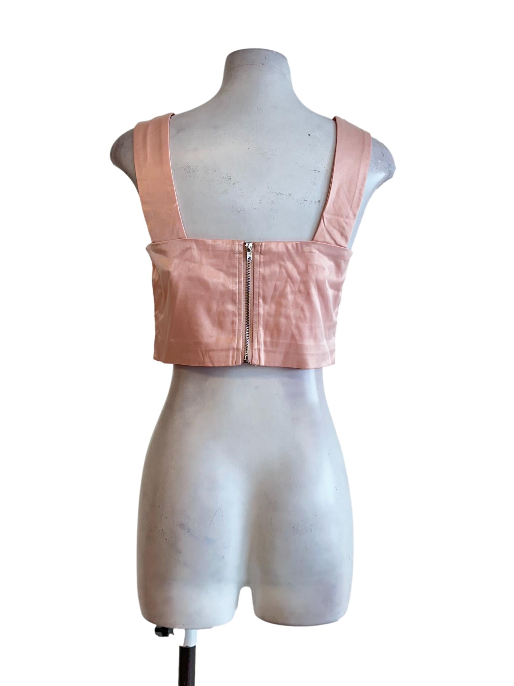 Peach Plain Crop Top