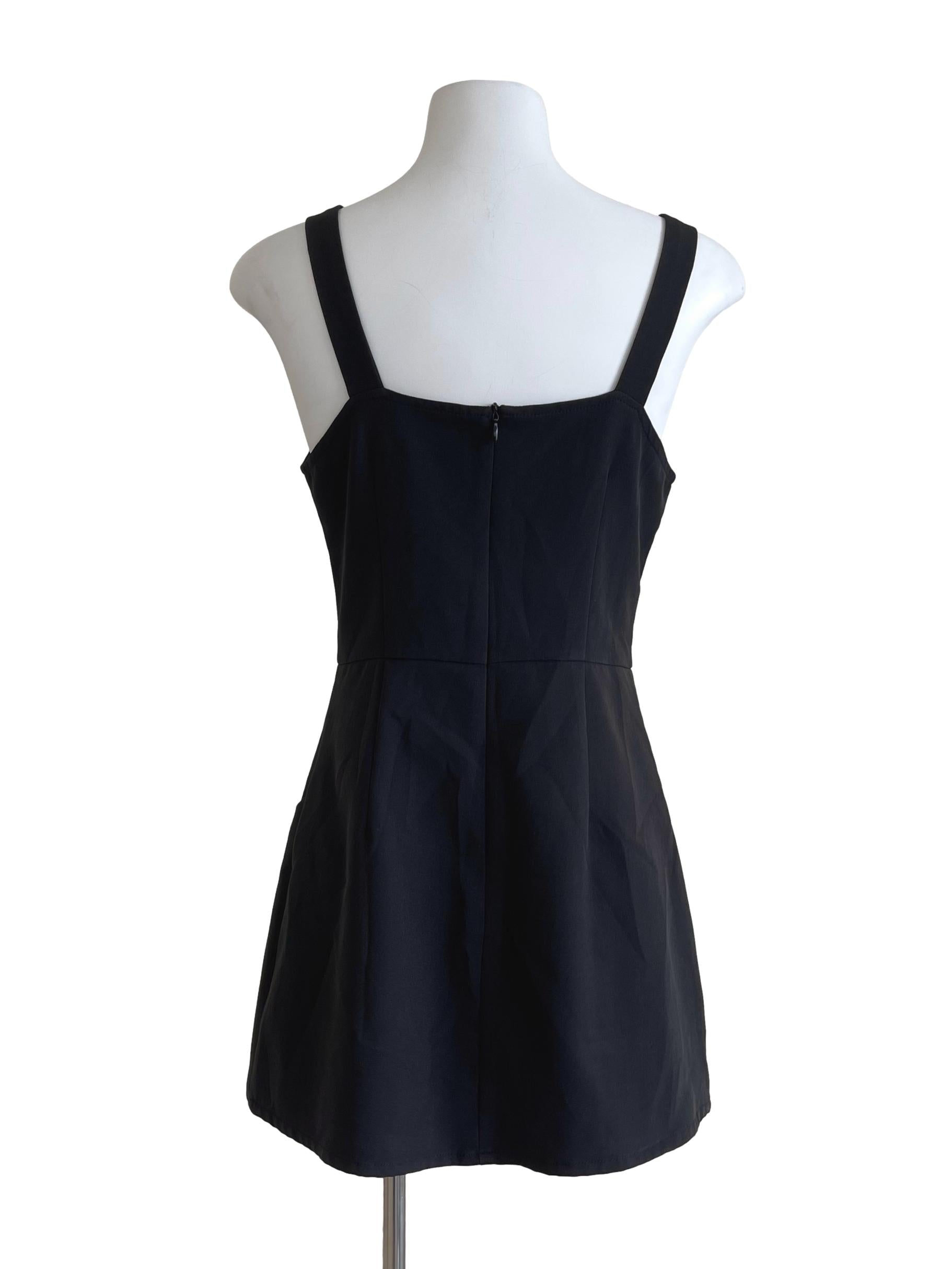 Black Button Mini Dress