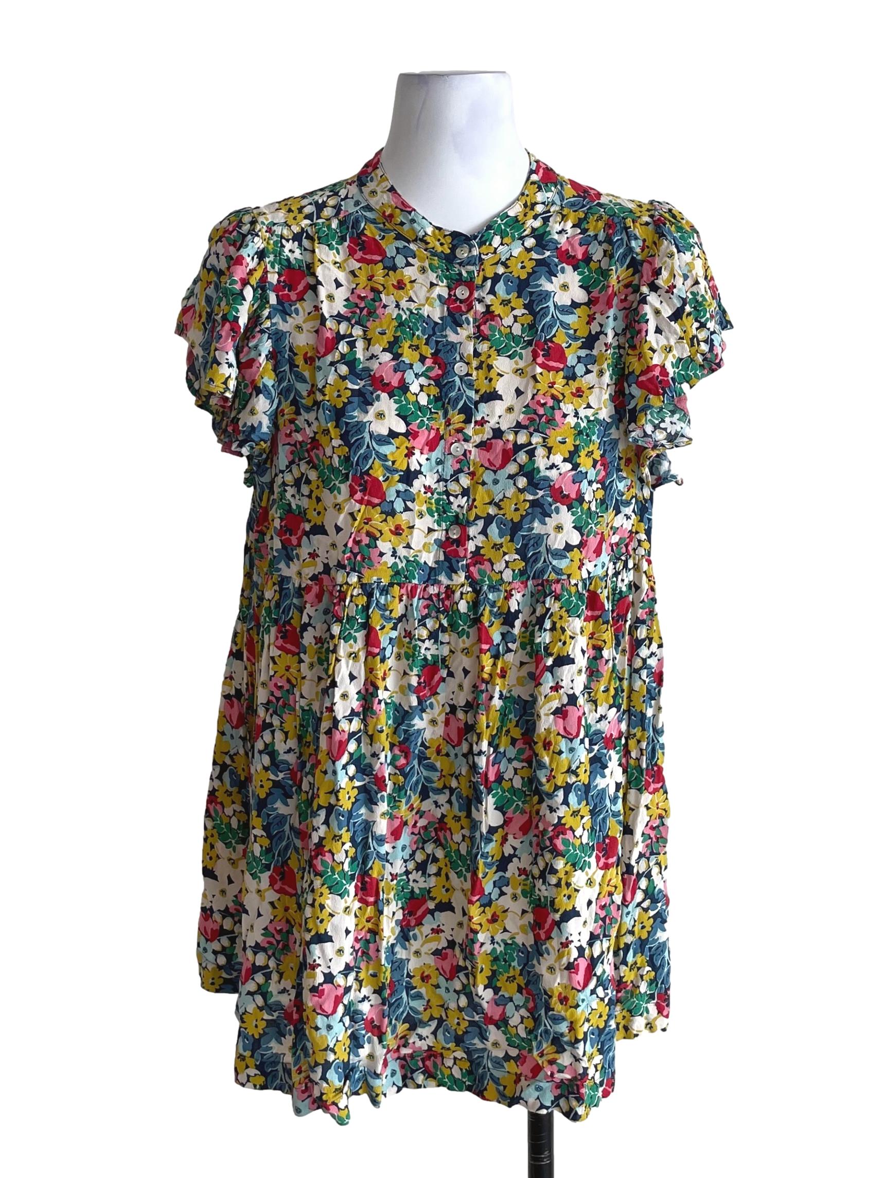 Off White Multicolor Floral Petite Dress