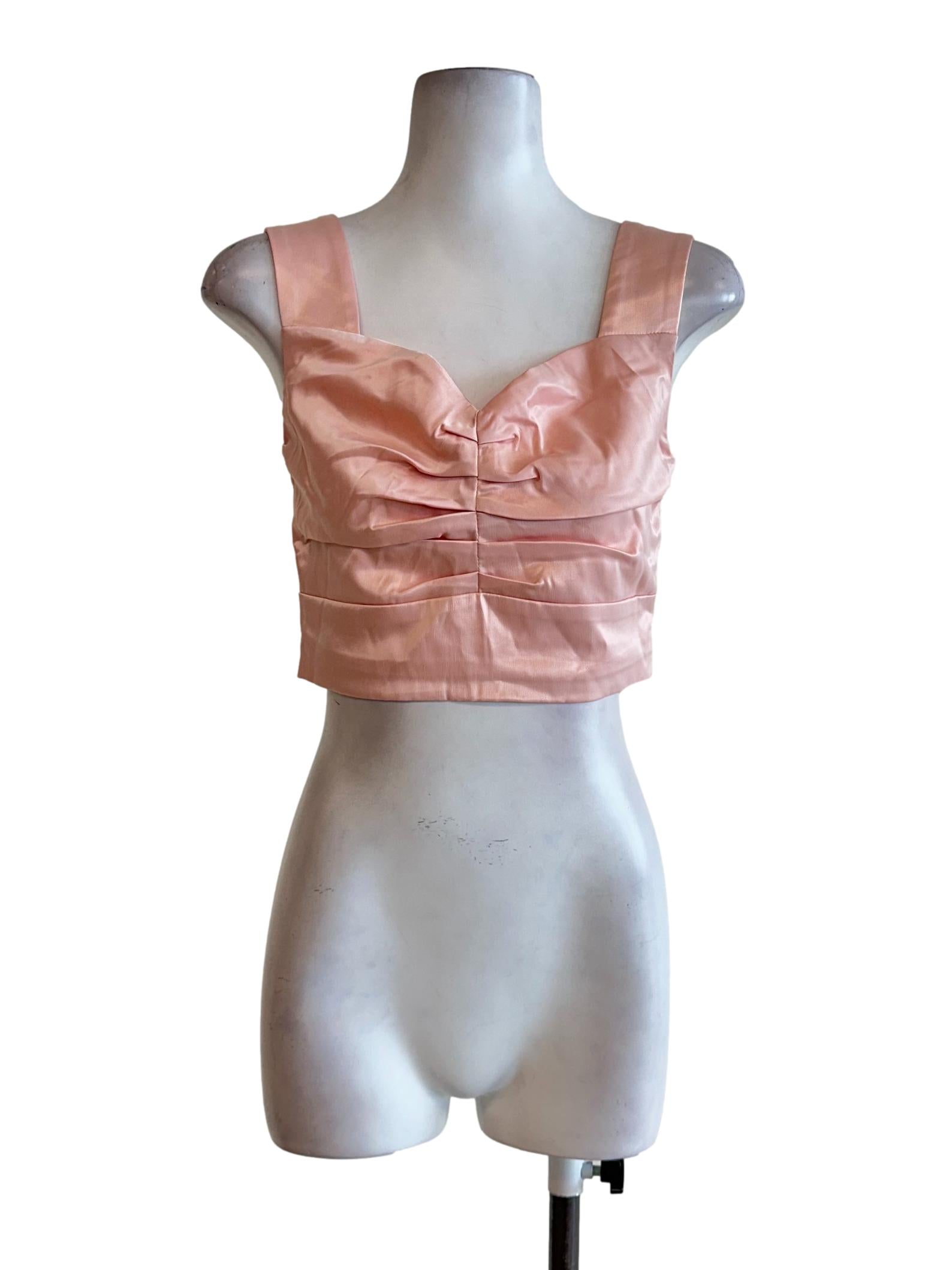 Peach Plain Crop Top
