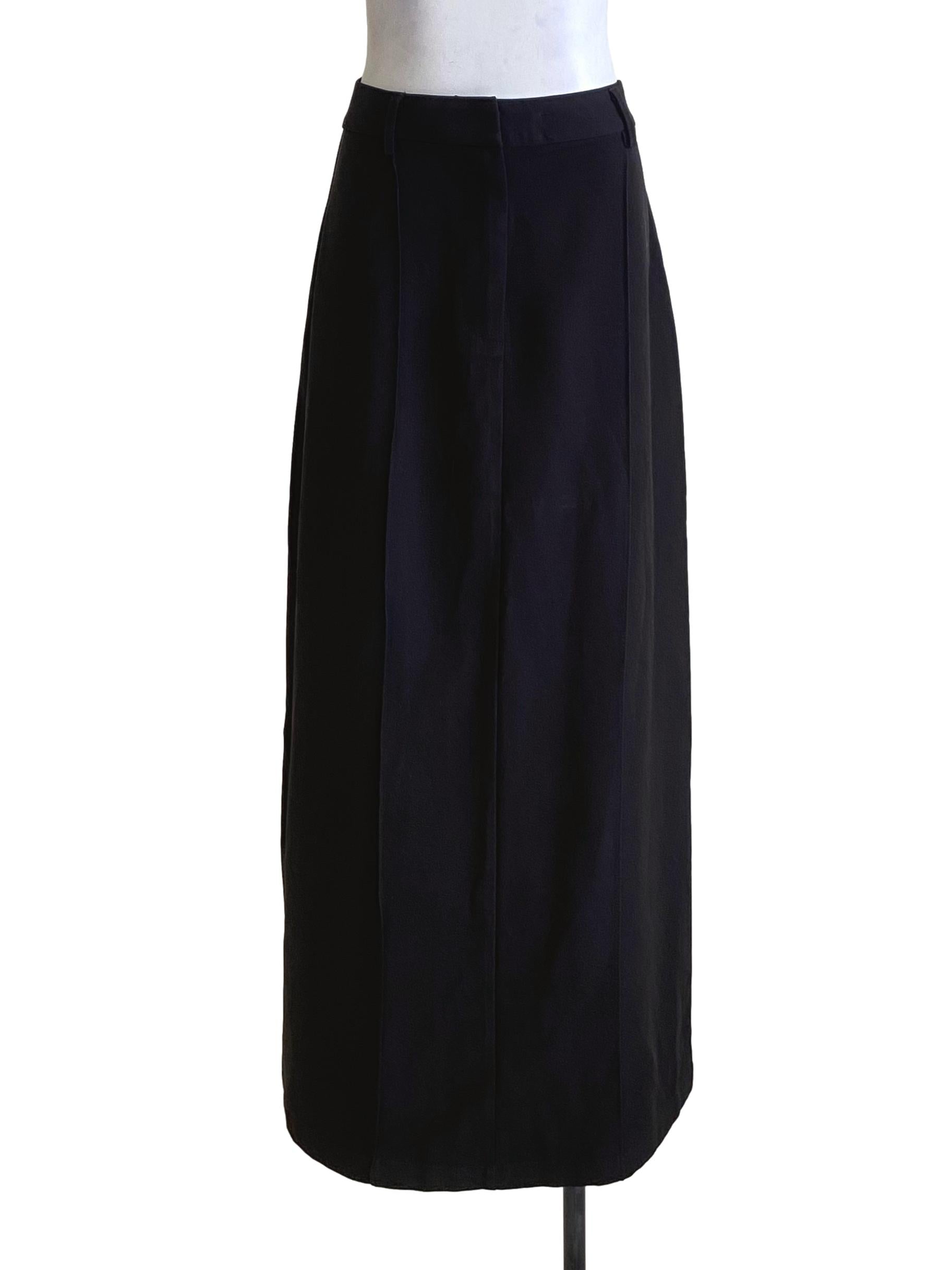 Ebony Black Back Slits Long Skirt TTR