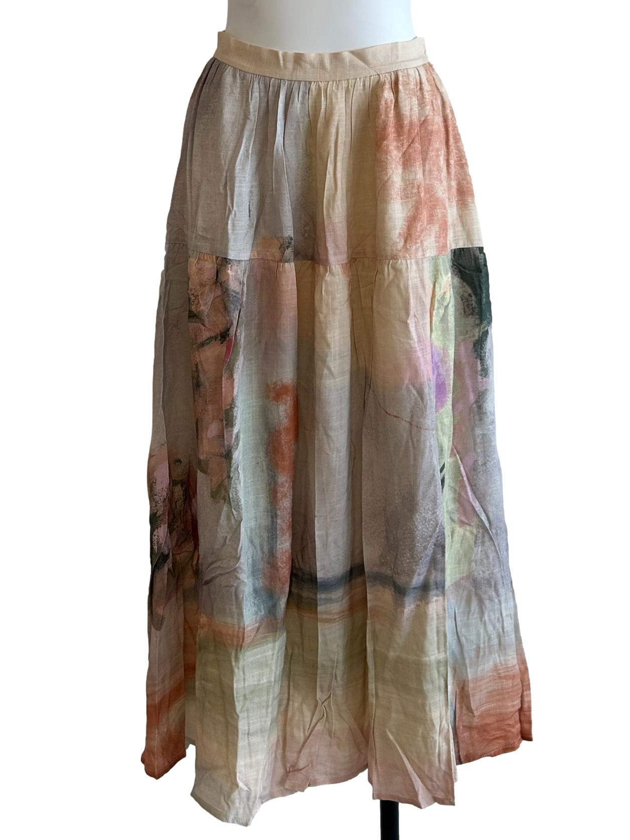 Soleil Rayon Tiered Skirt OSN