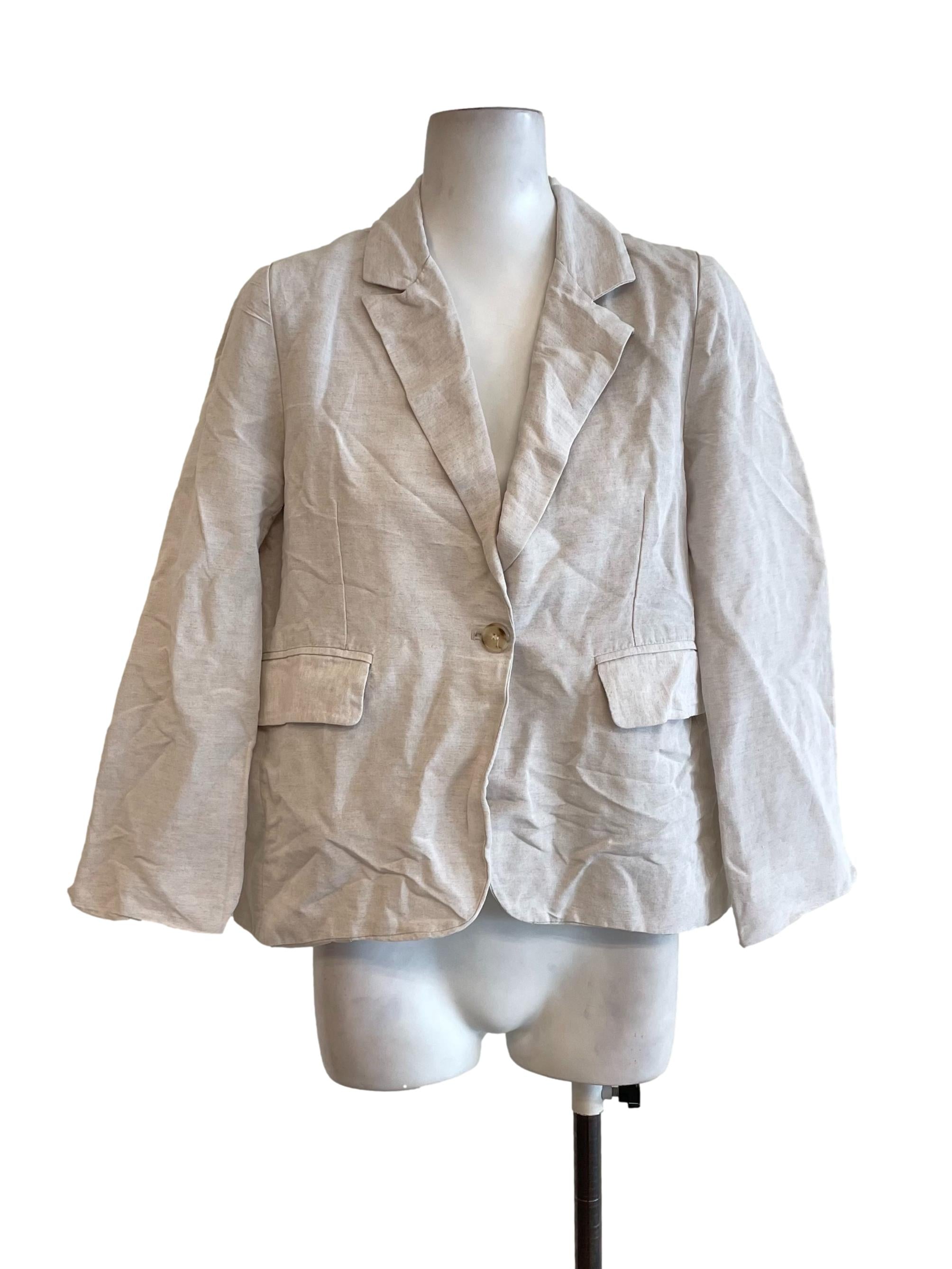Bone White  One Button Blazer