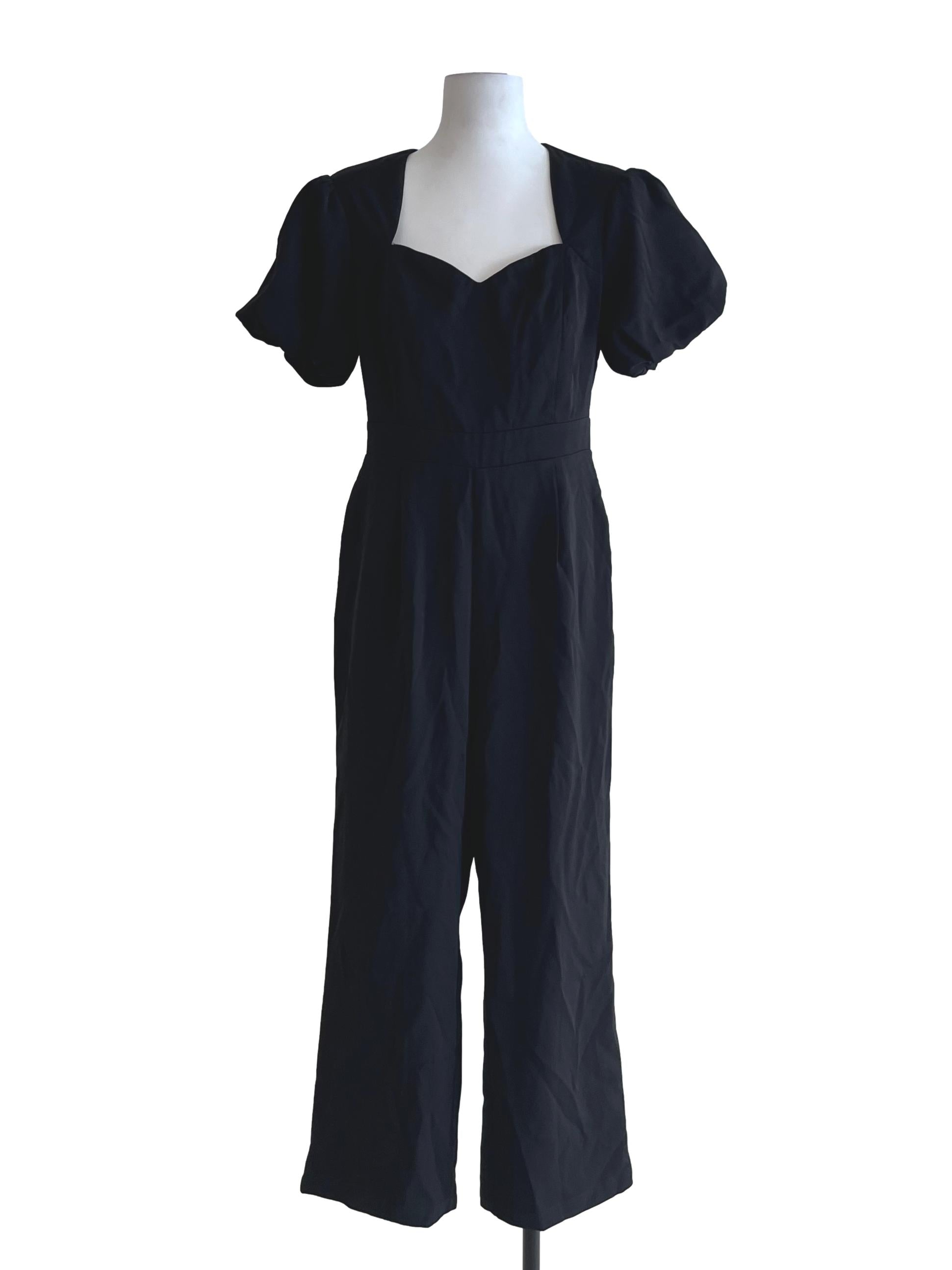 Black Sweetheart Neckline Jumpsuit
