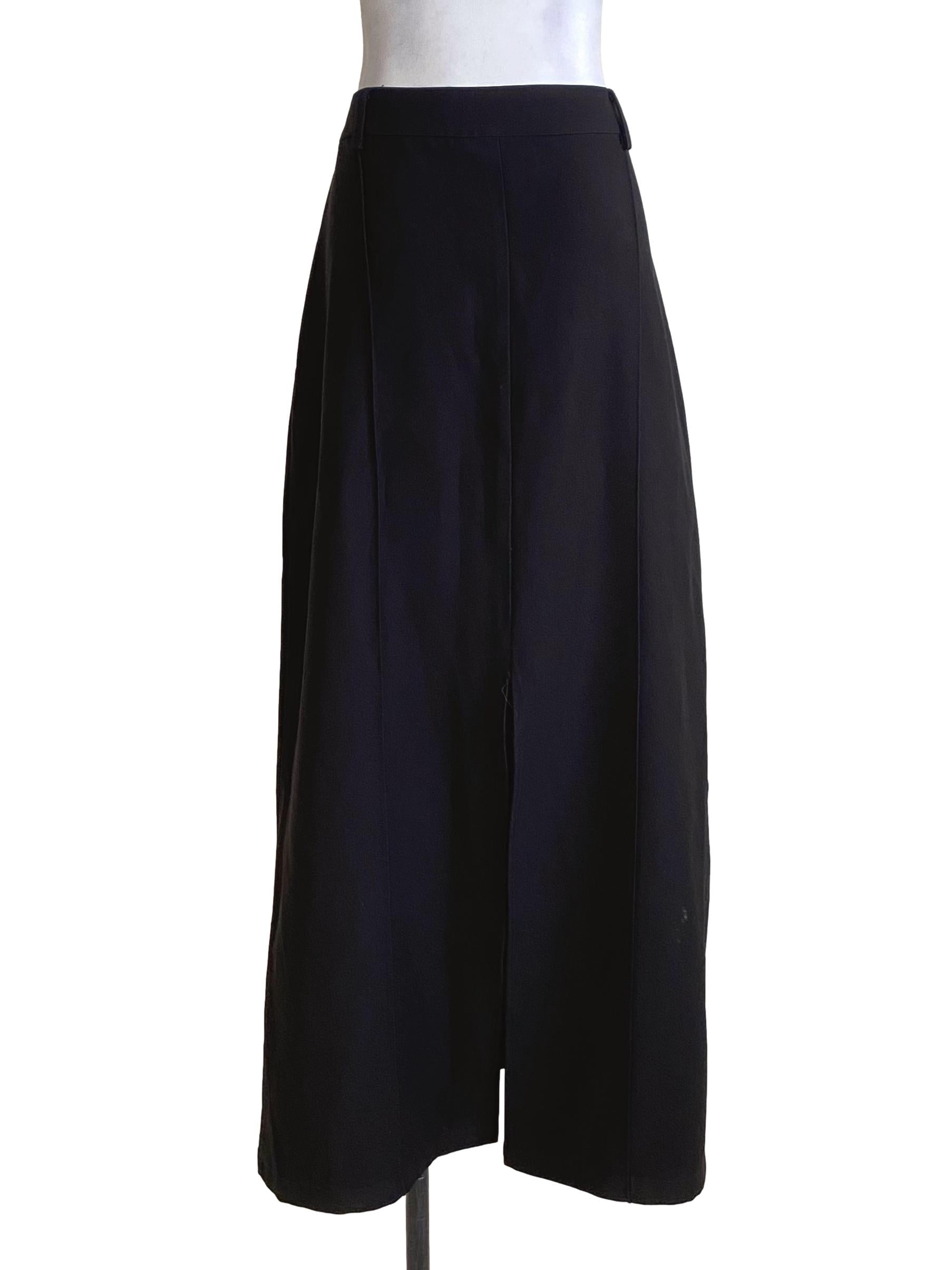 Ebony Black Back Slits Long Skirt TTR