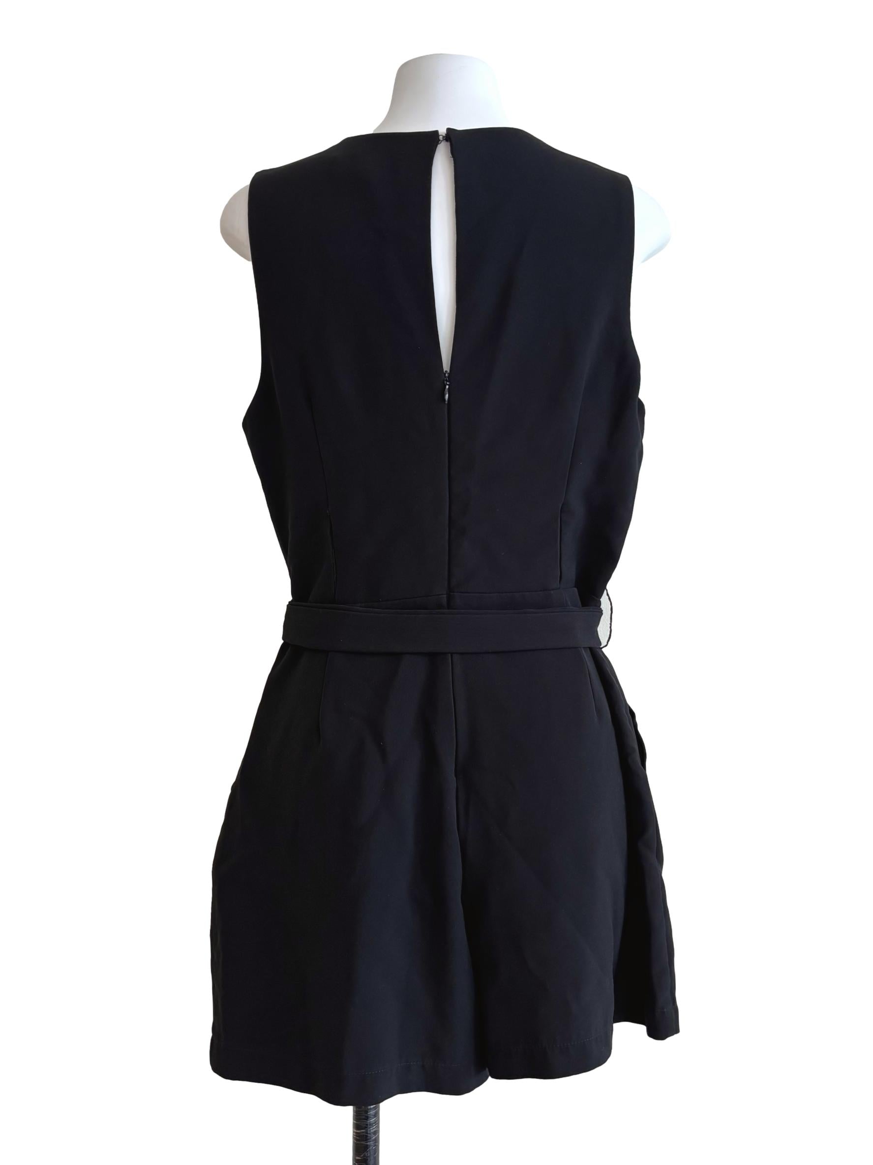 Jet Black Surplice Romper