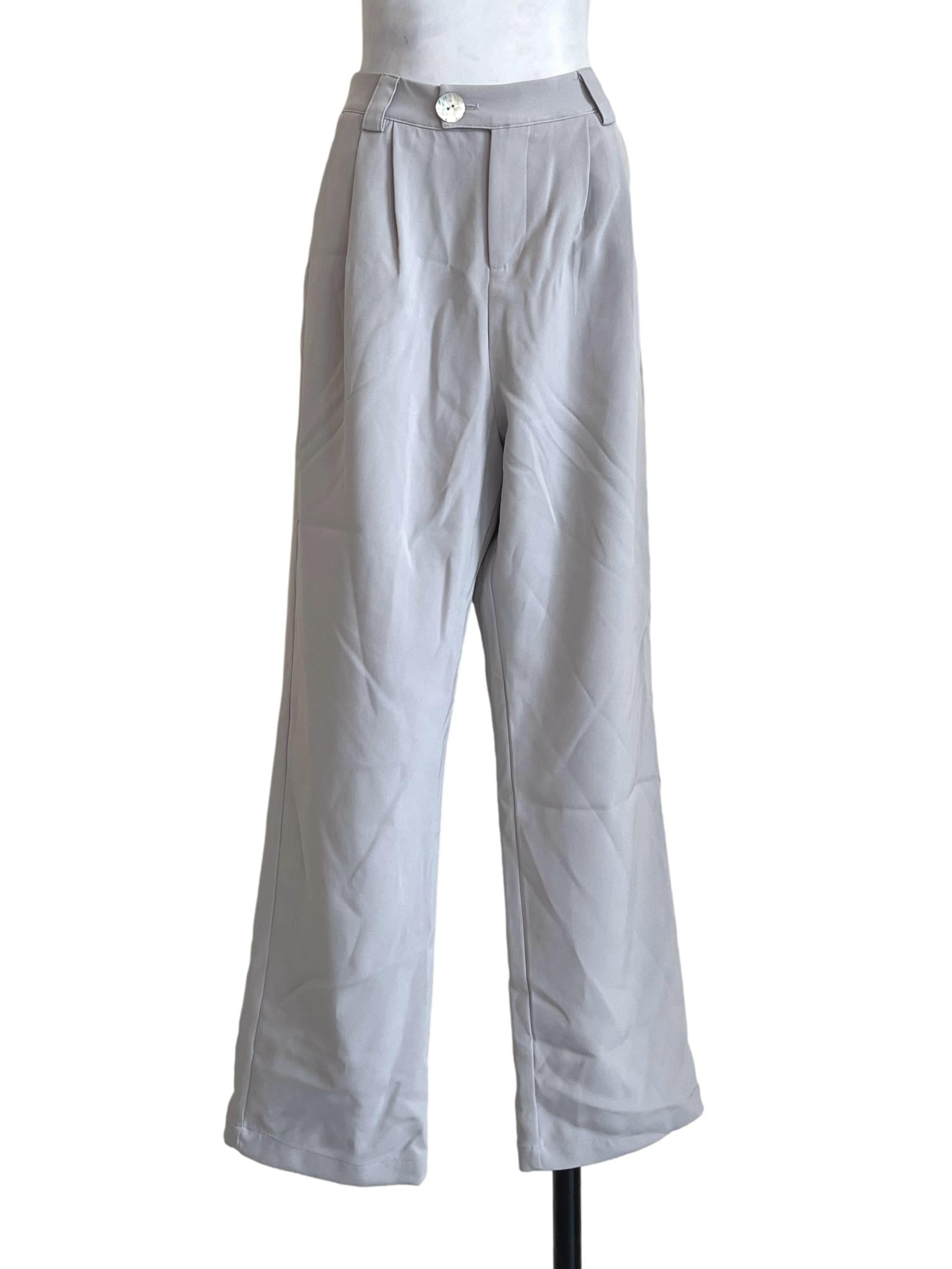 Cloud Grey Wide Leg Pants