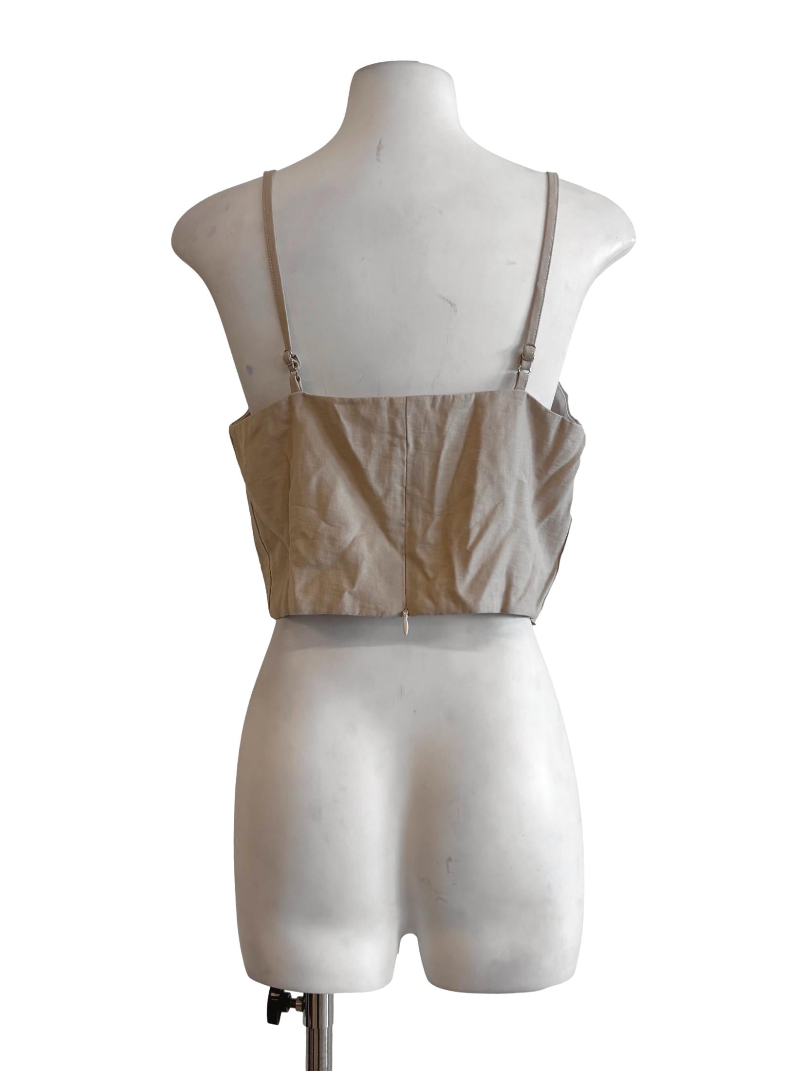 Almond Beige Cotton Camisole Top
