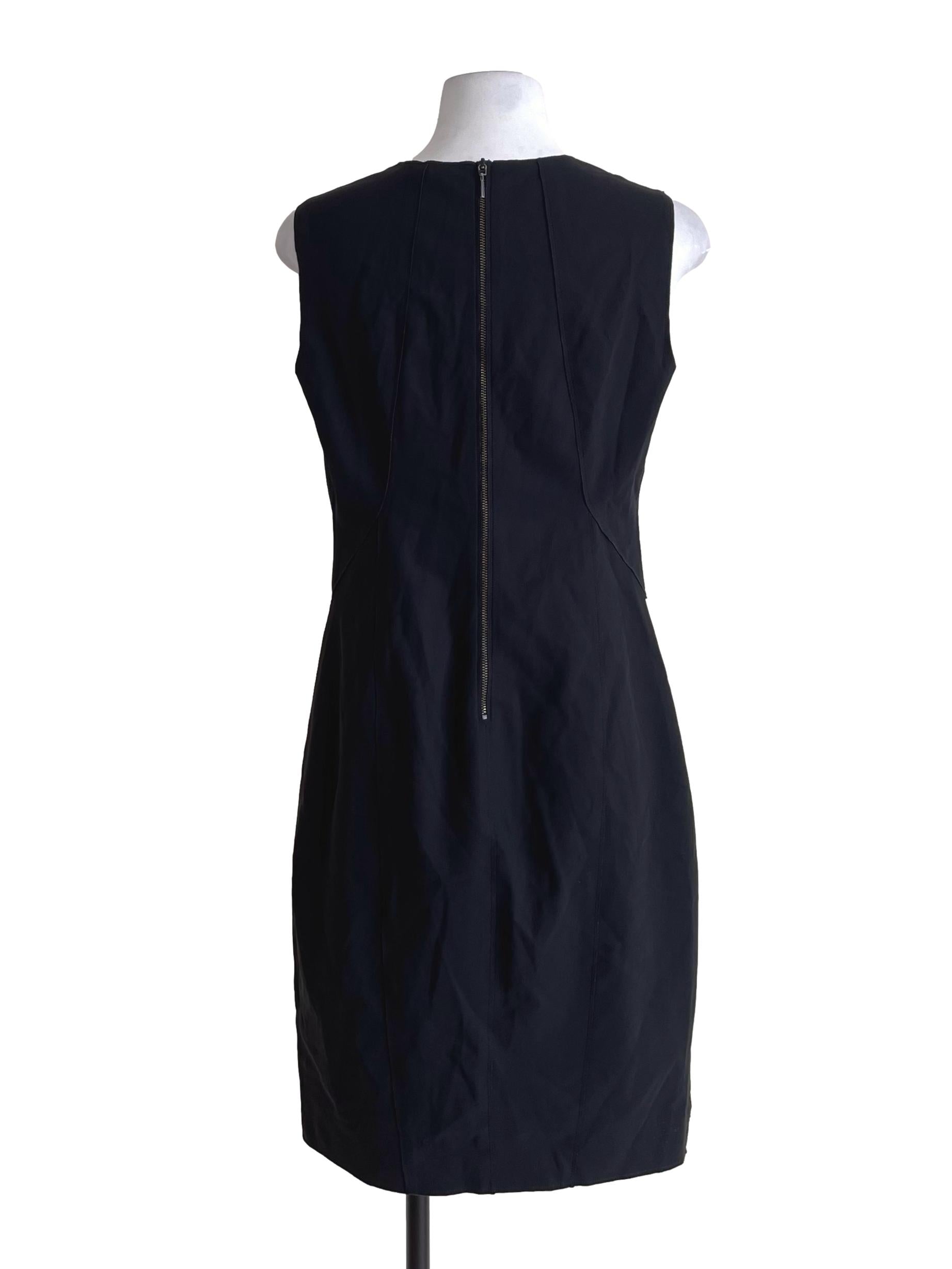 Black & Aegean Blue Contrast Slip Dress