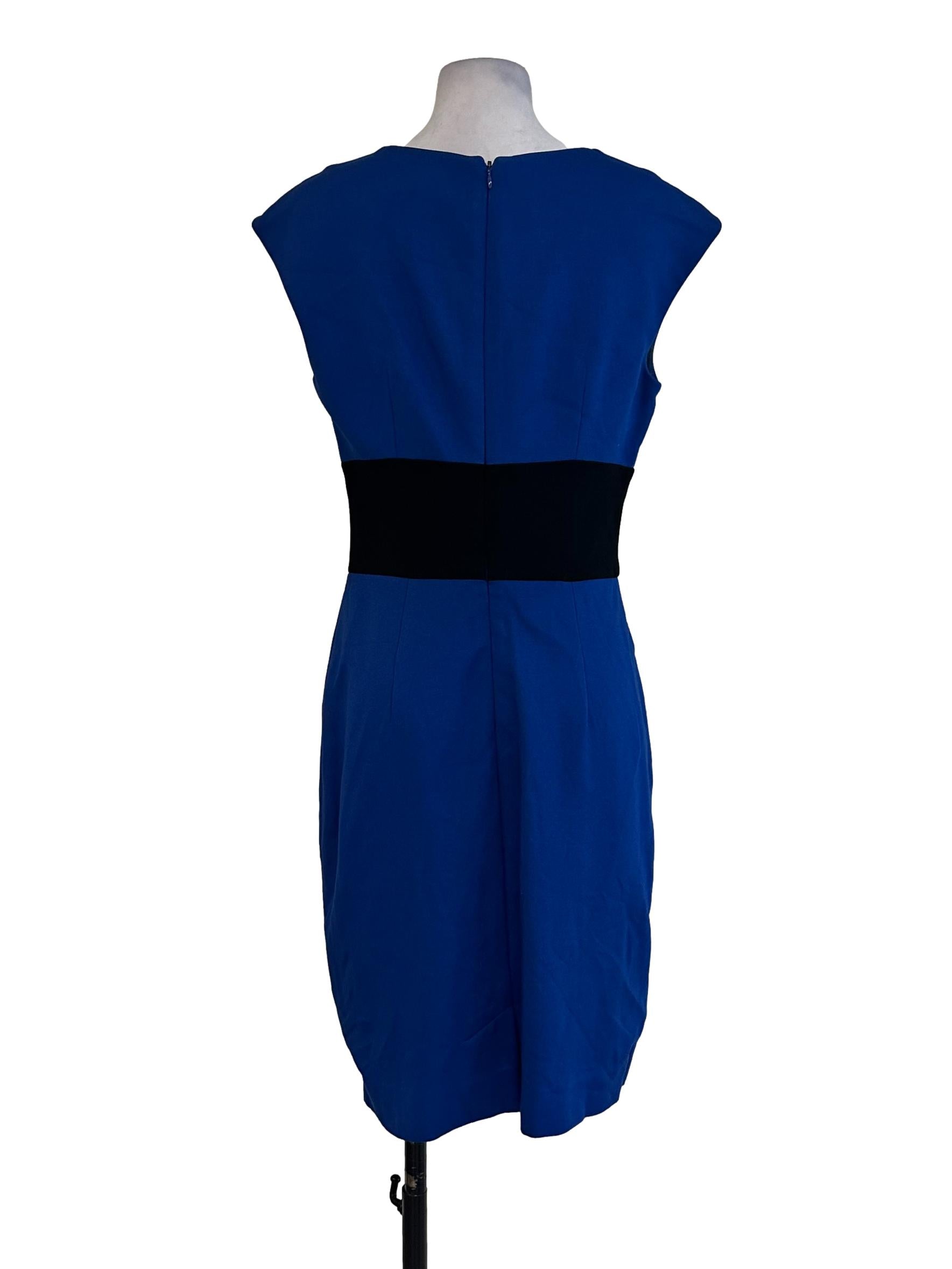 Cobalt Blue V Neck Sleeveless Dress