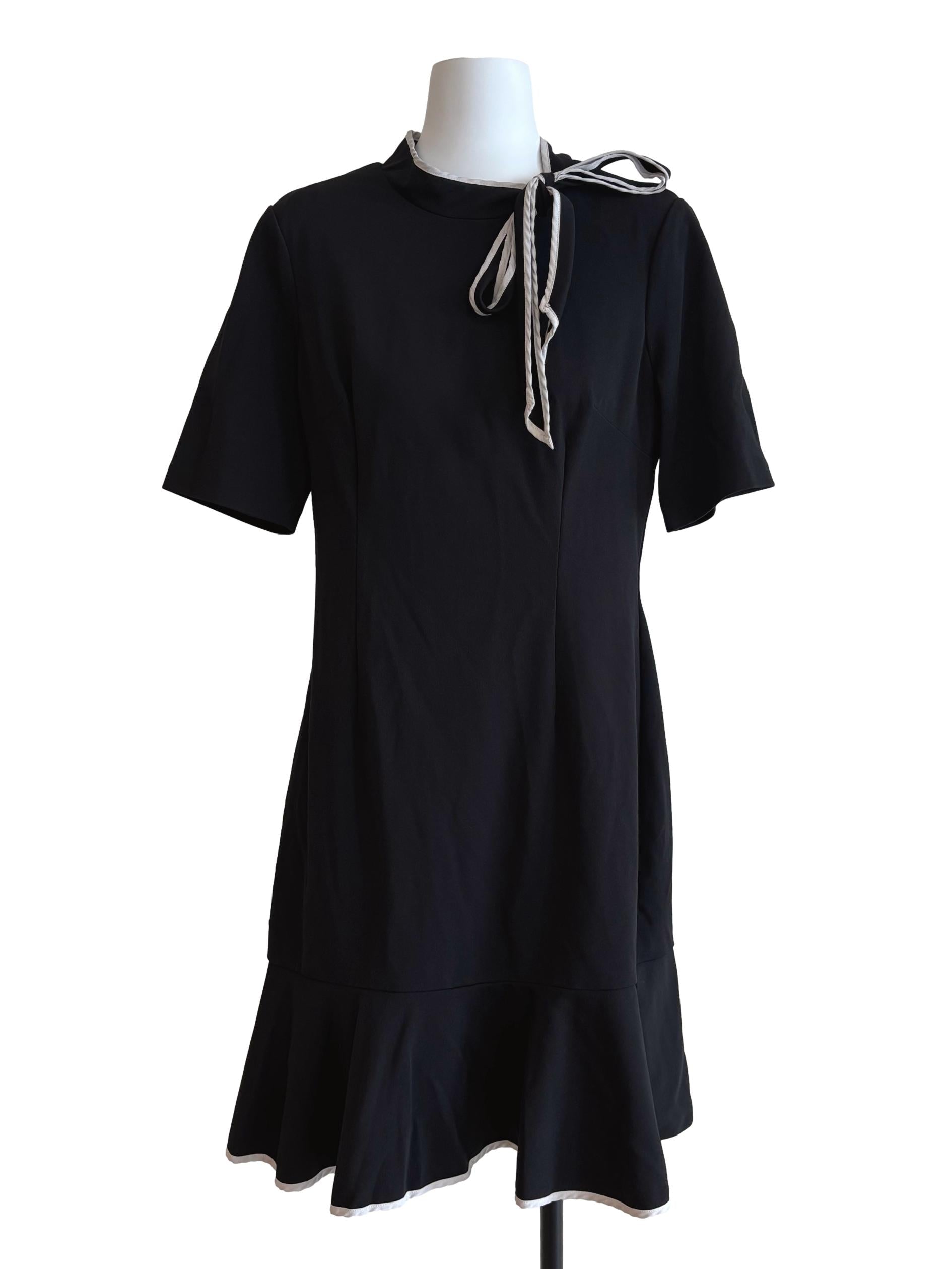 Parisian Black Ruffle Sheath Dress