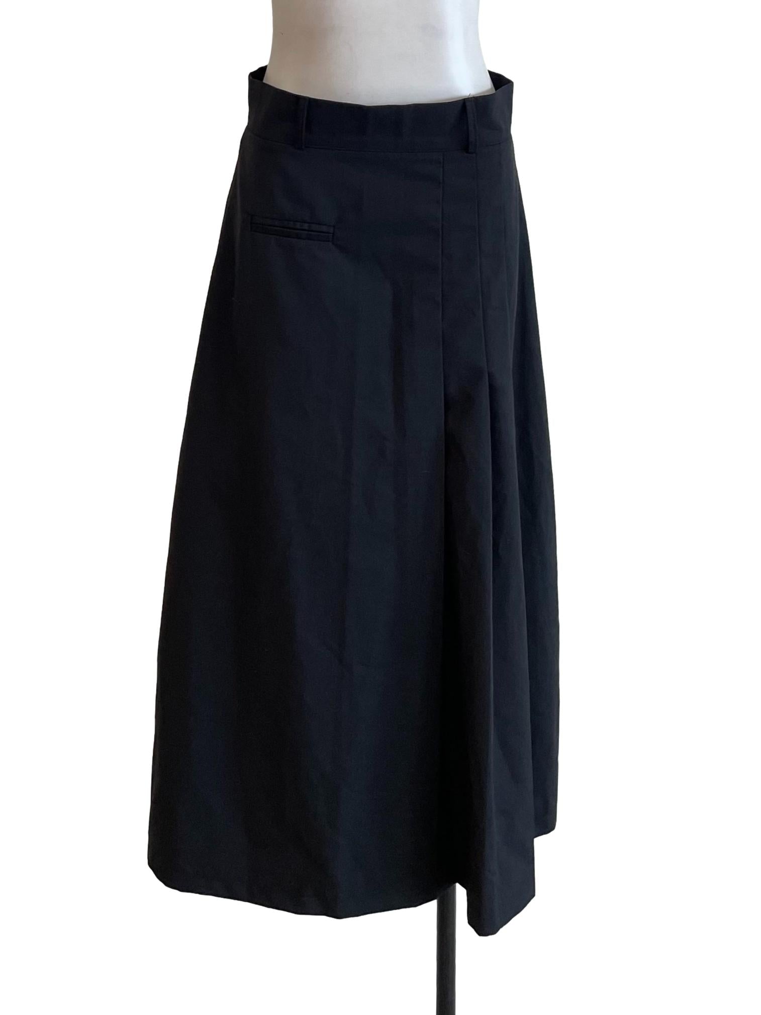 Charcoal Pleated A-Line Skirt