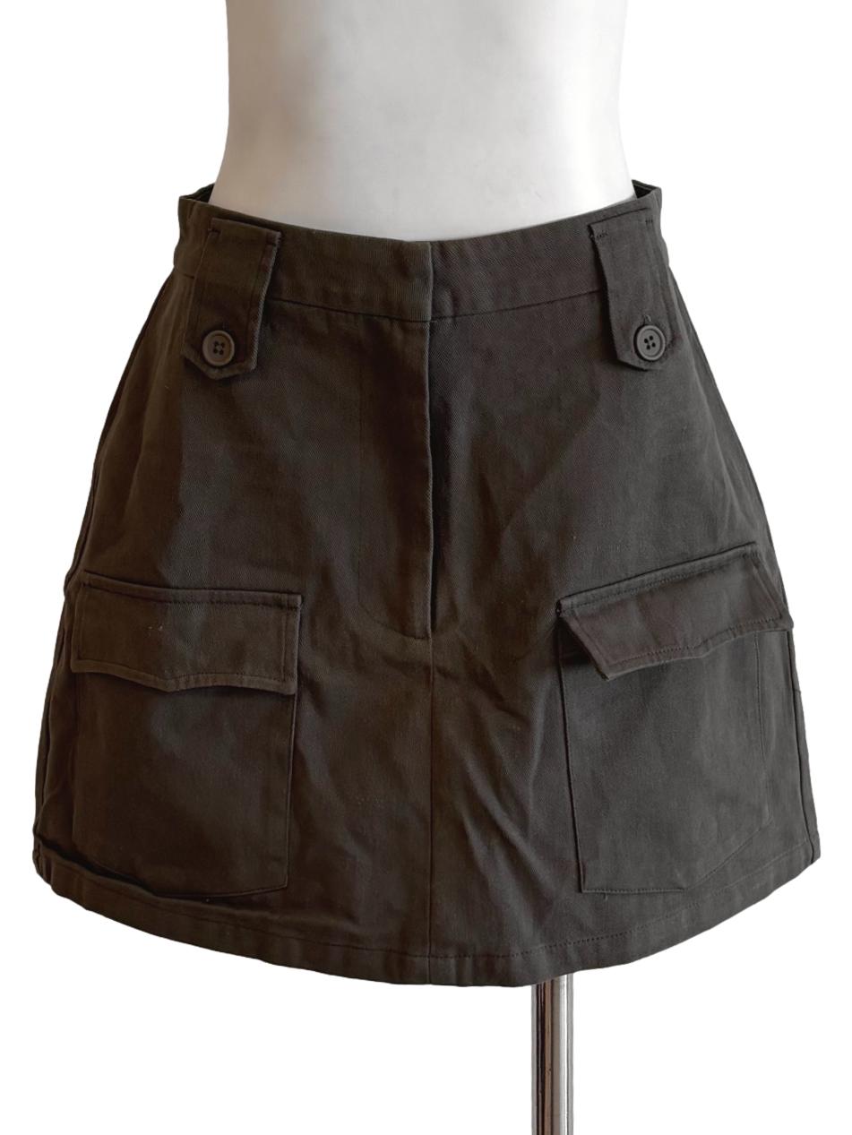 Army Green Mini Cargo Skirt YHF