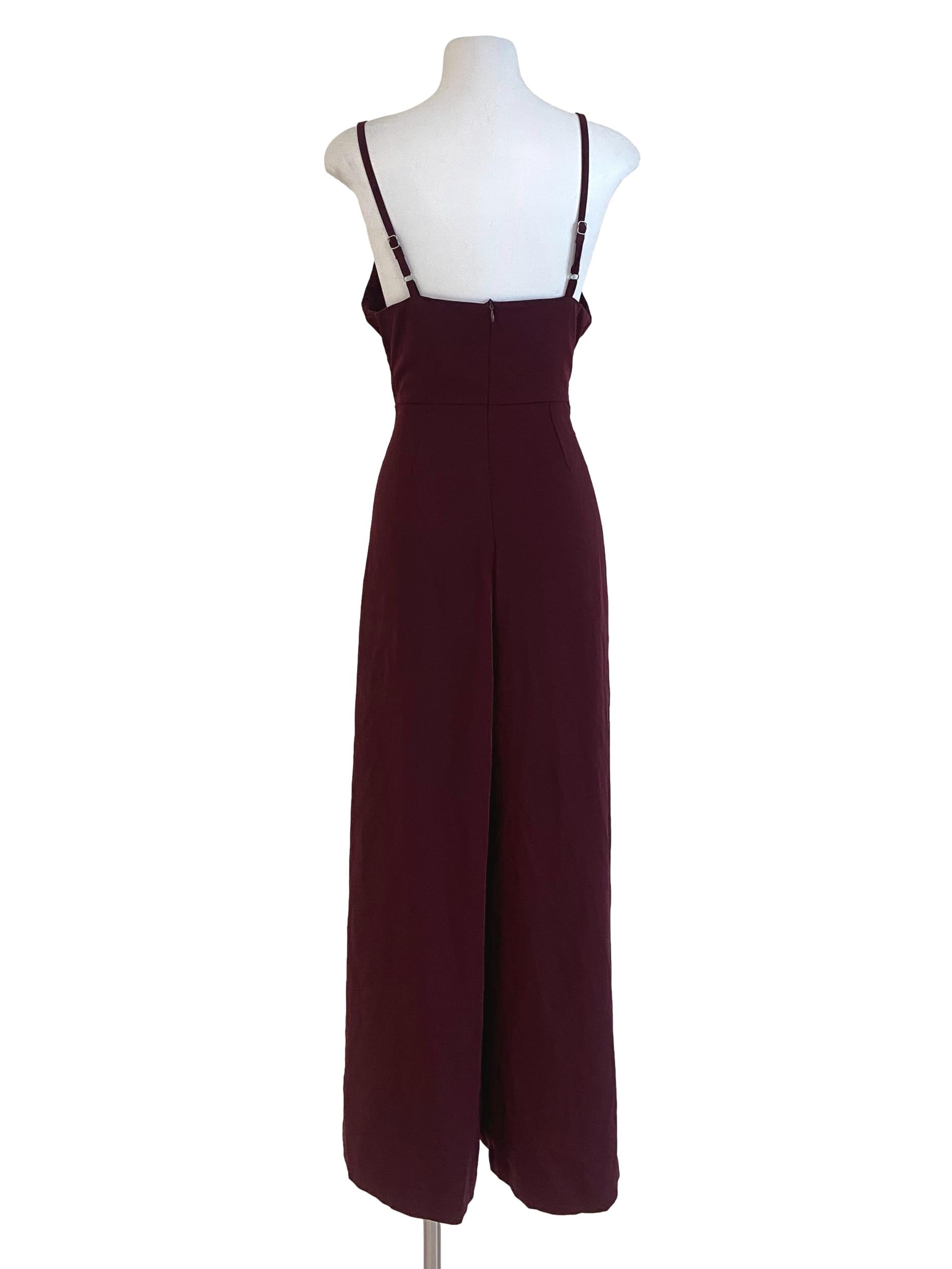 Ruby Red Slit V Neck Jumpsuits TEM