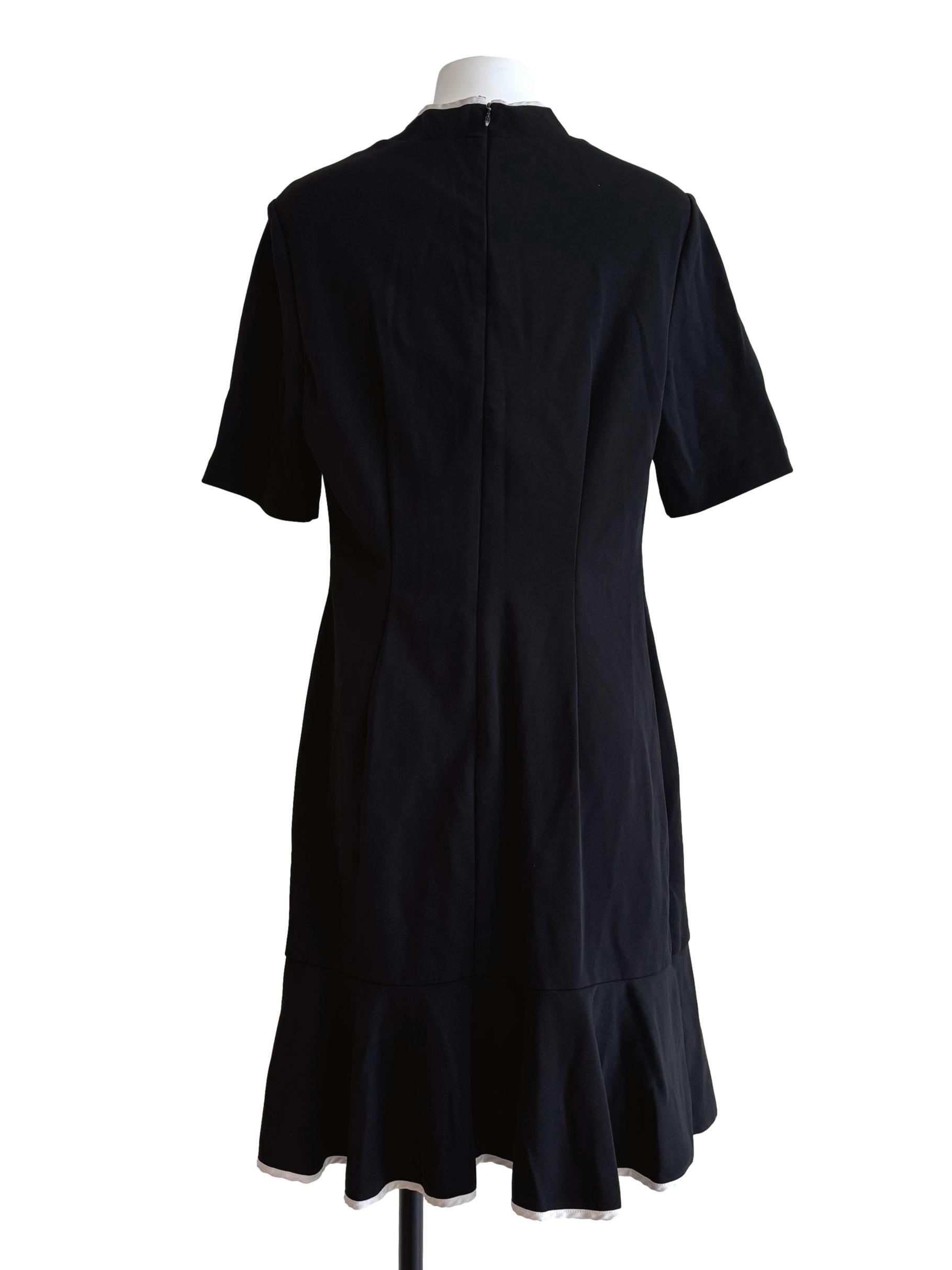 Parisian Black Ruffle Sheath Dress