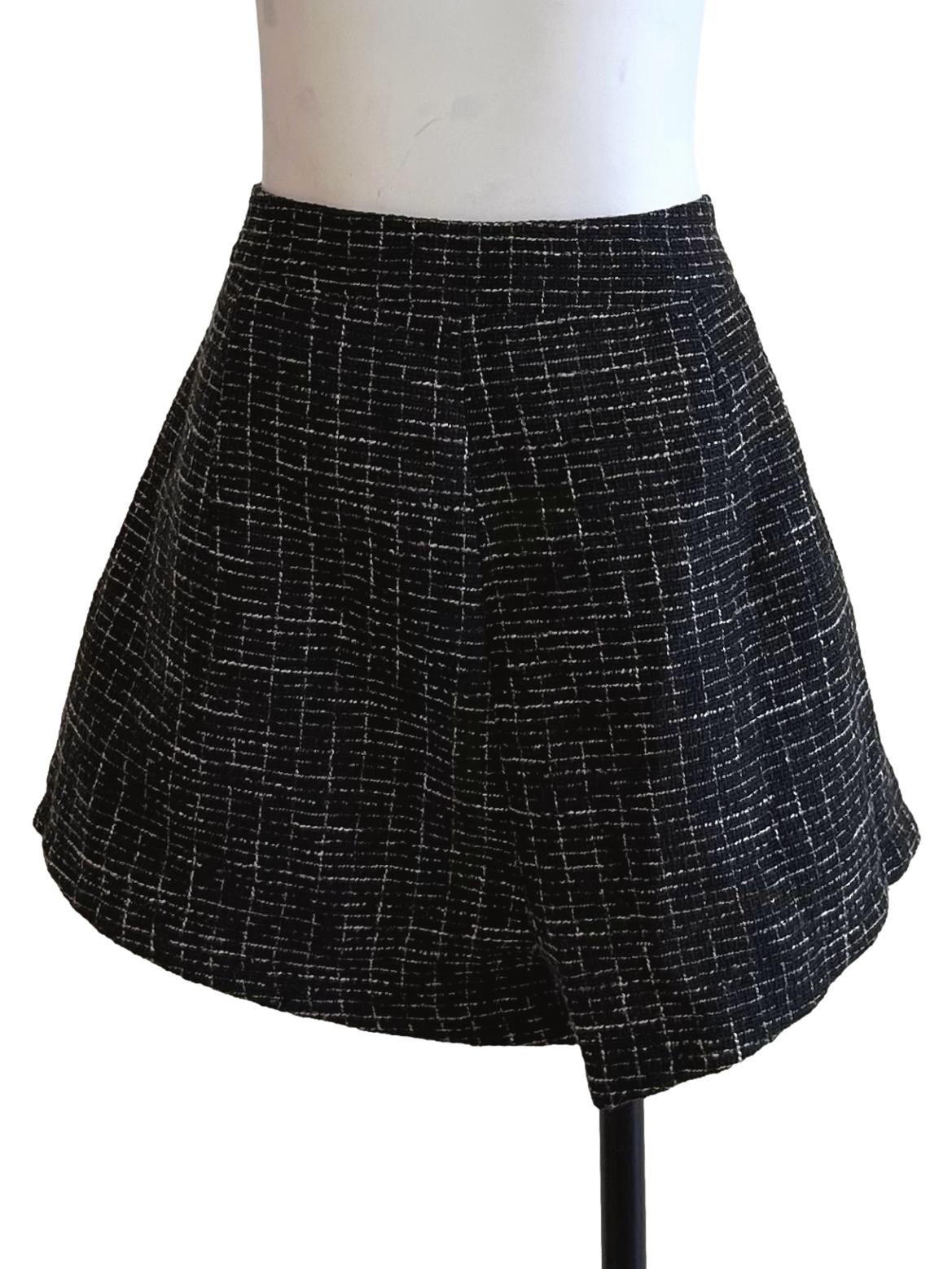 Black And White Tweed Shorts