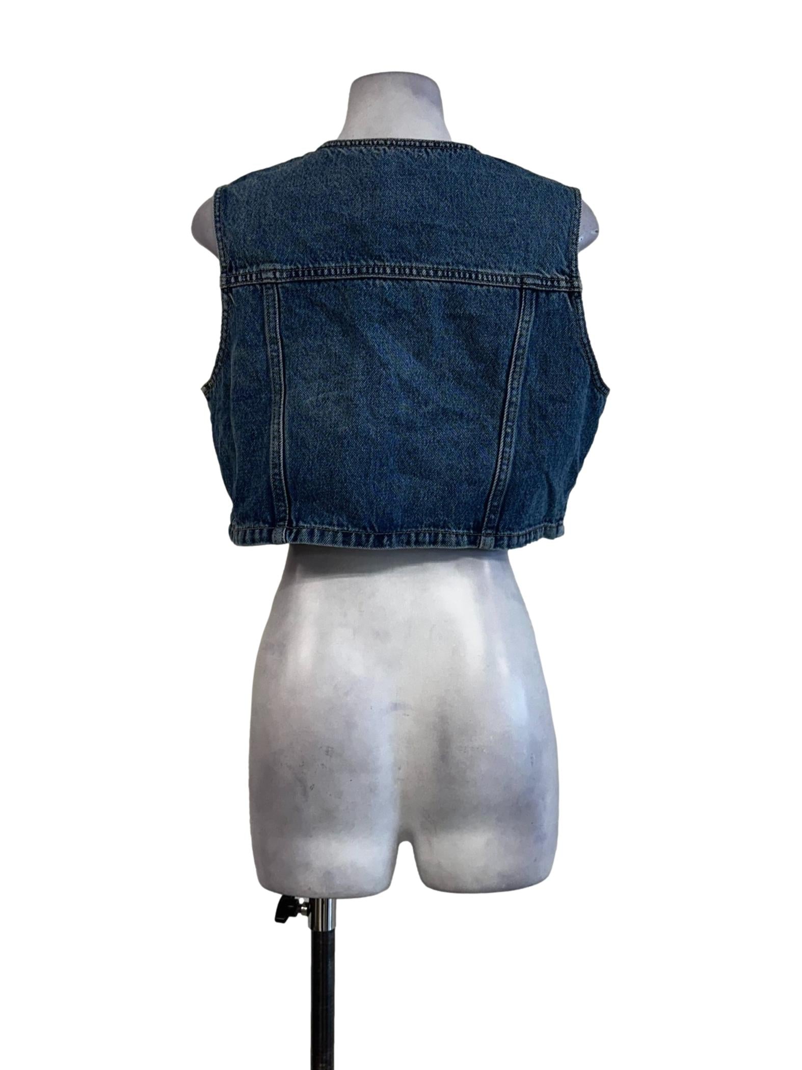 Blue Denim Sleeveless Jacket