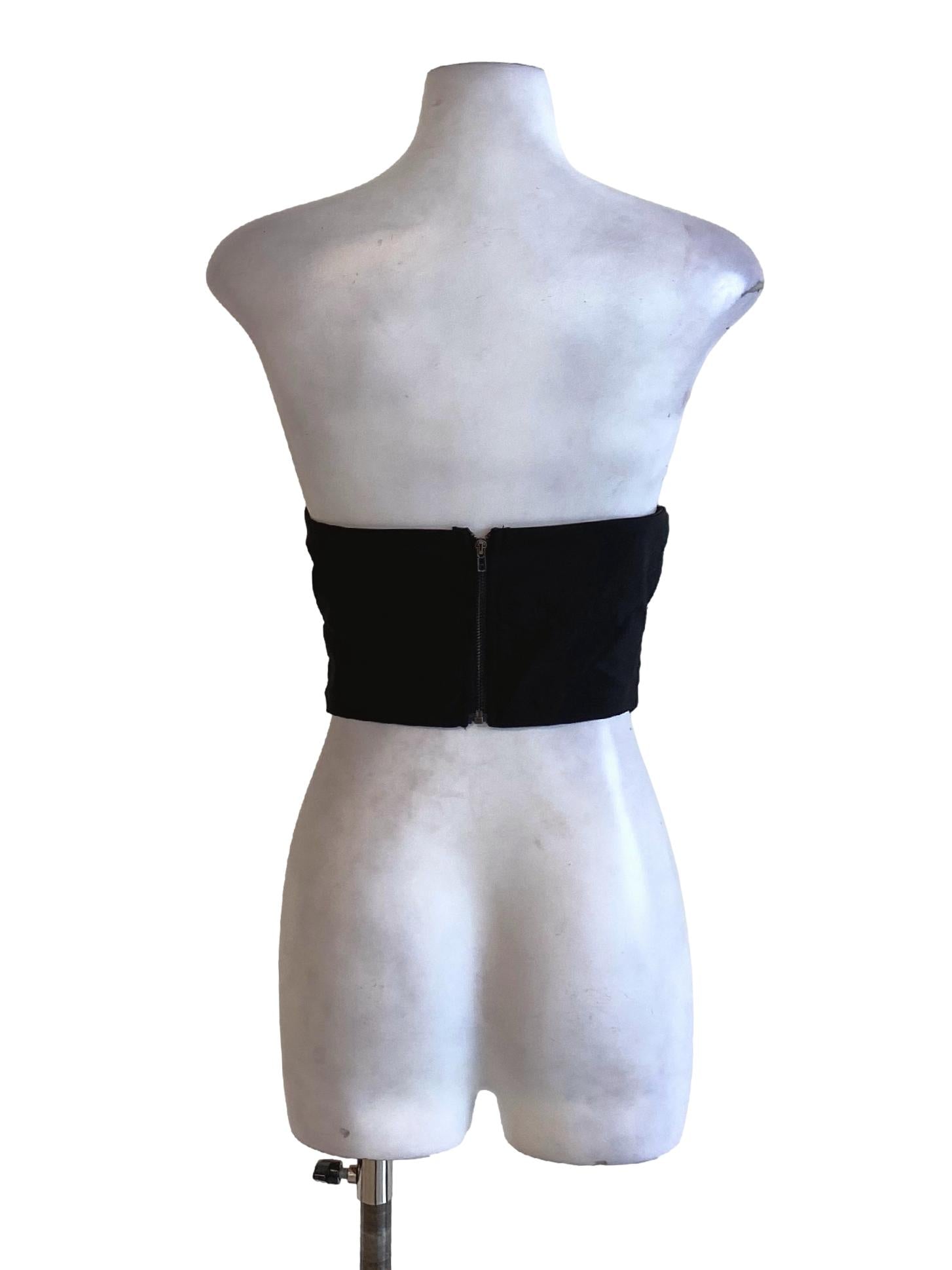 Ebony Black Strapless Fit Cropped Top TTR