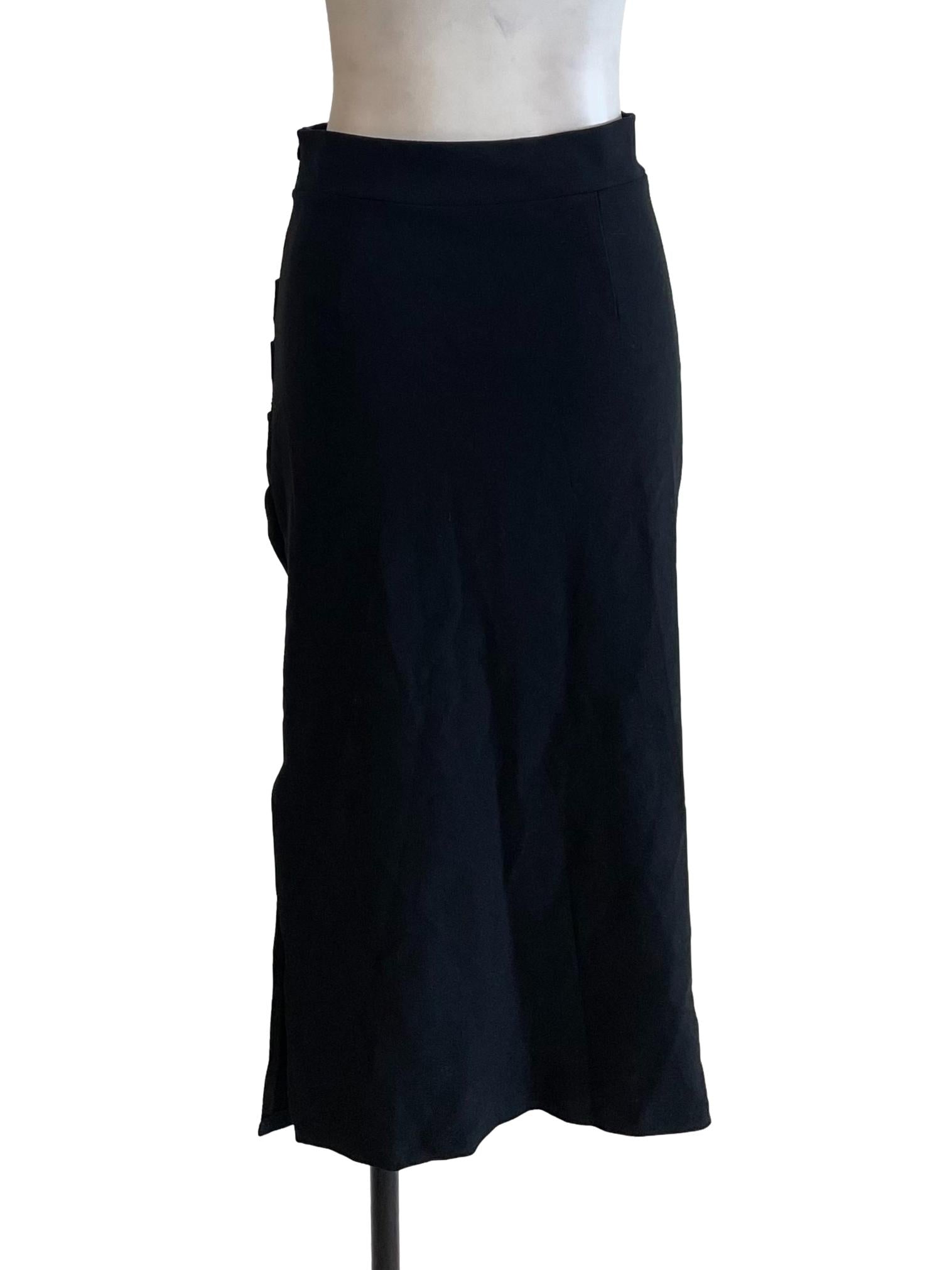 Black Draped Tube Skirt