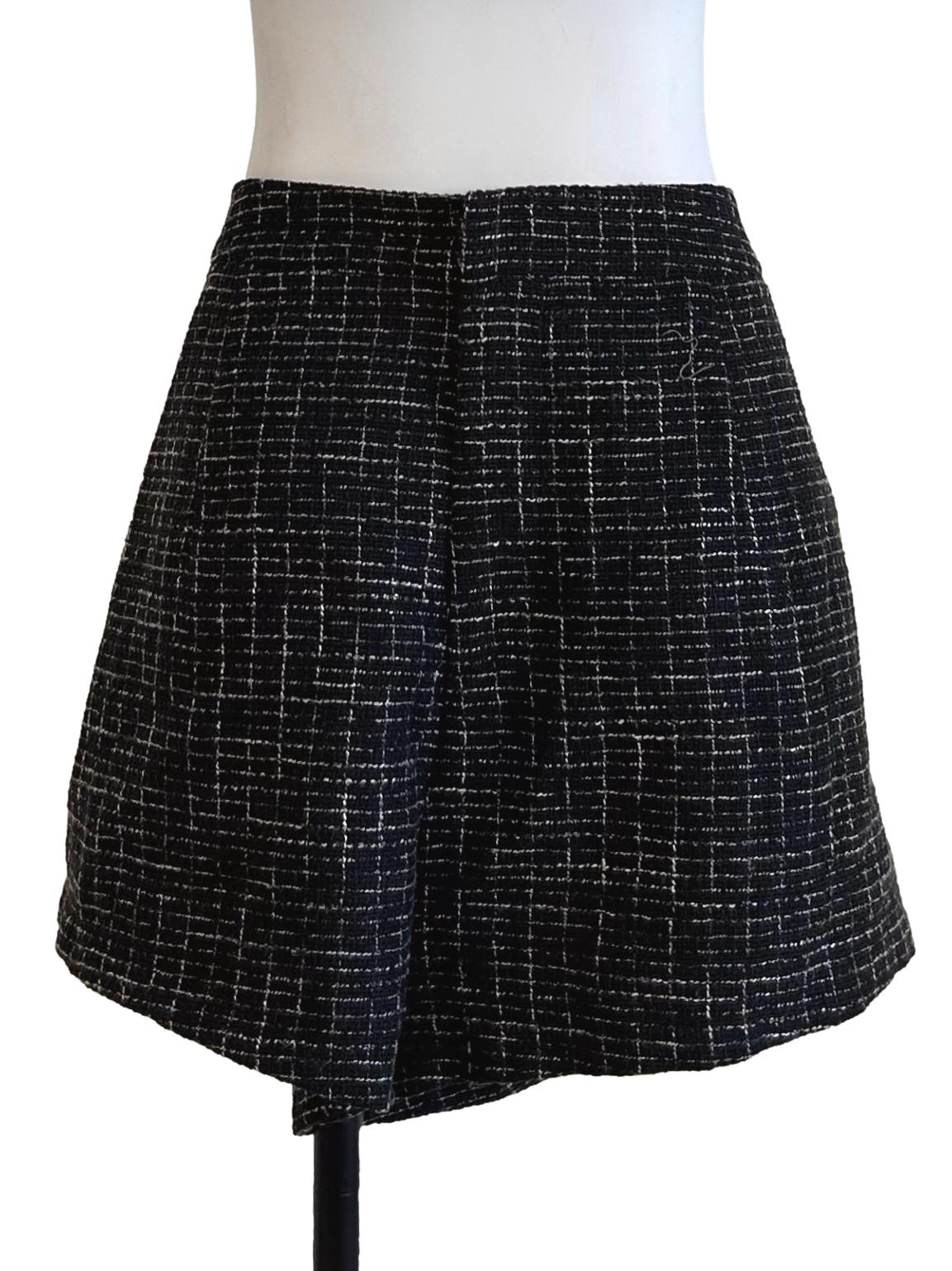Black And White Tweed Shorts