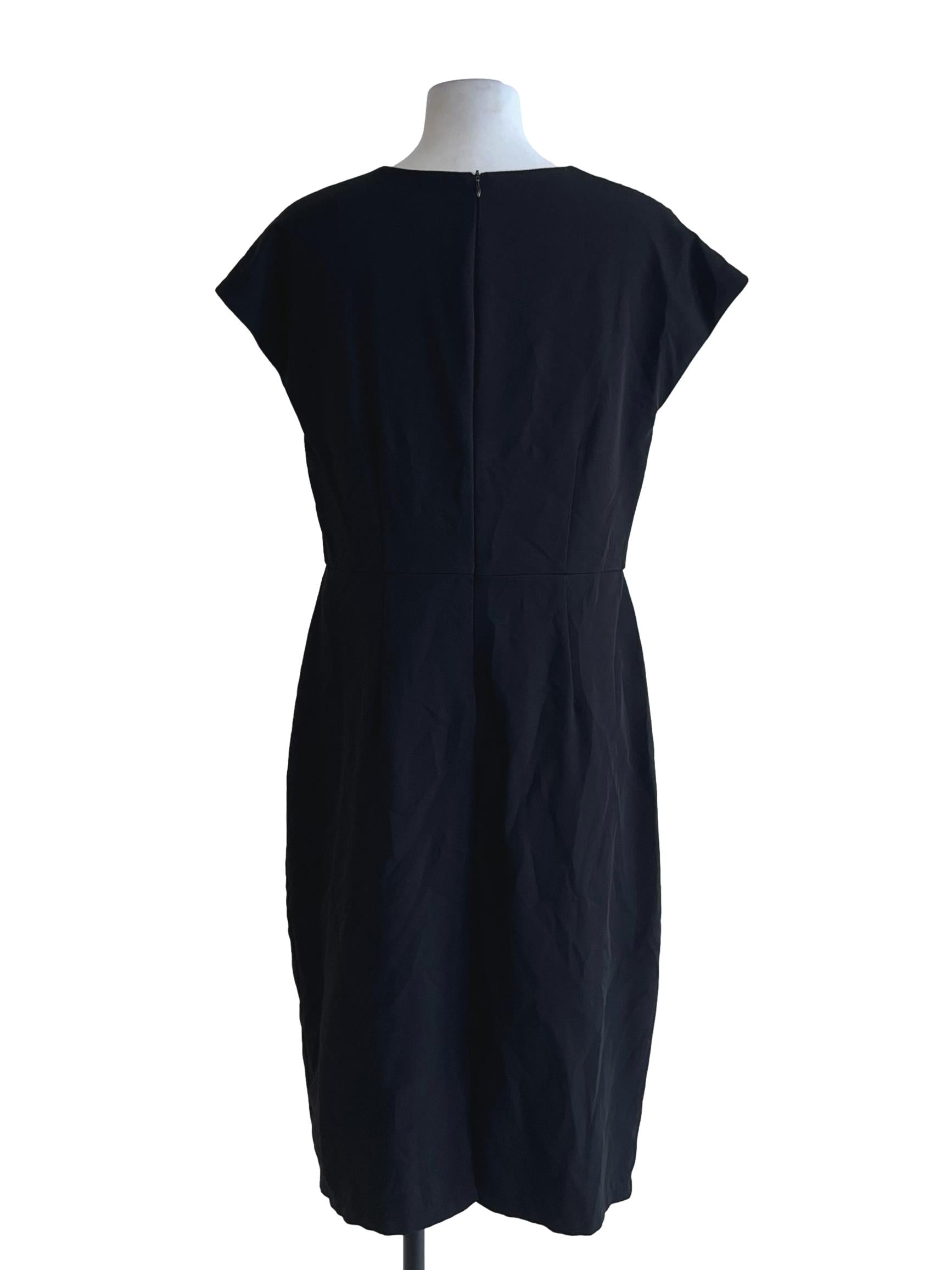 Black Square Neckline Empire Dress