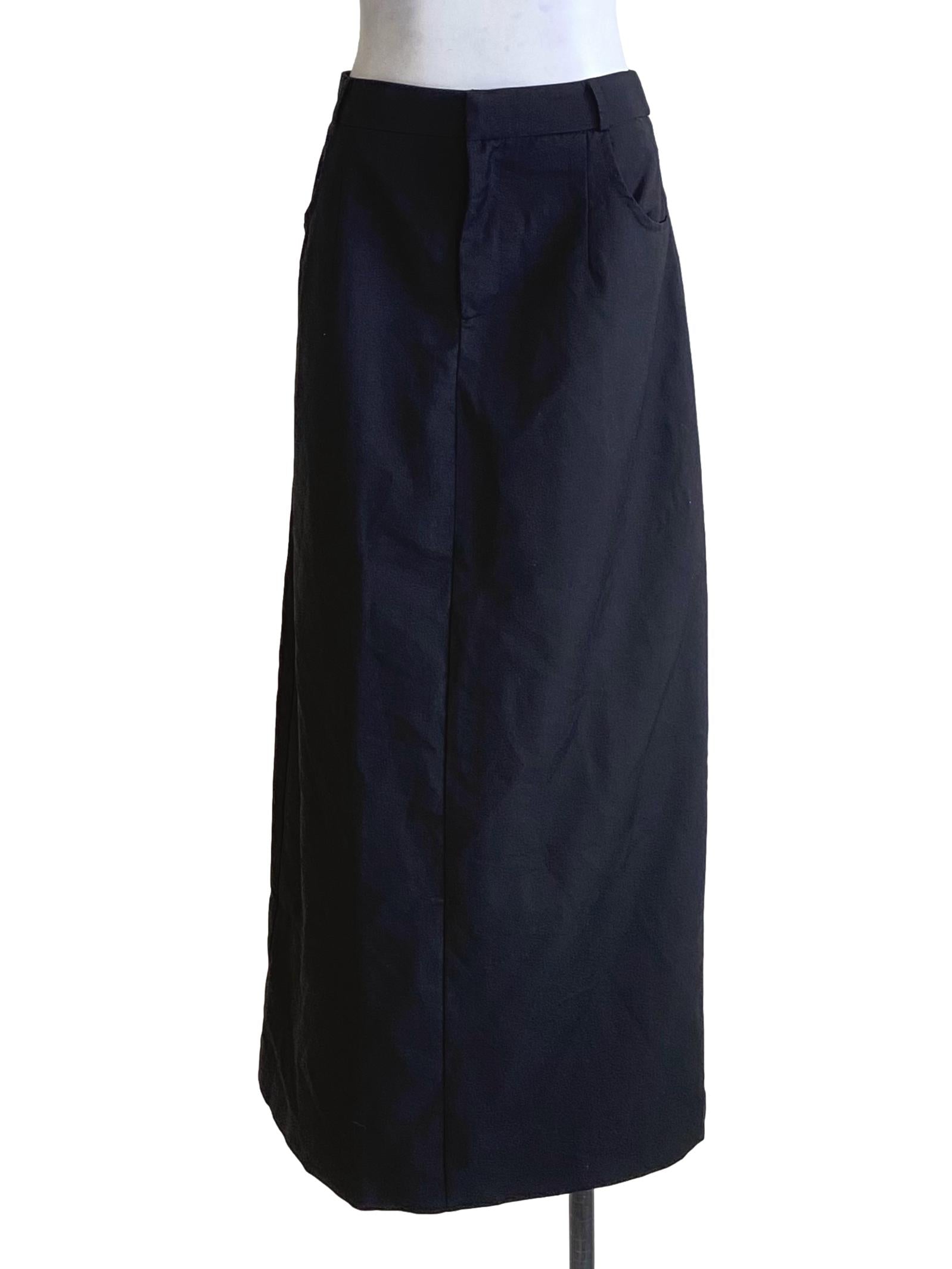 Pitch Black Back Slits Skirt
