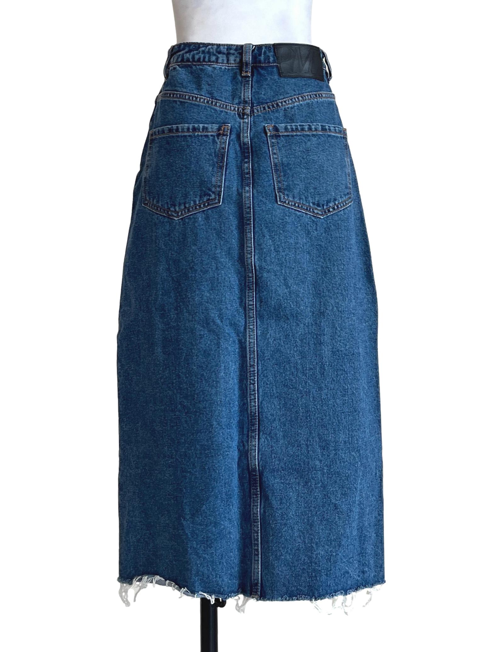 Navy Blue A-Line Denim Skirt
