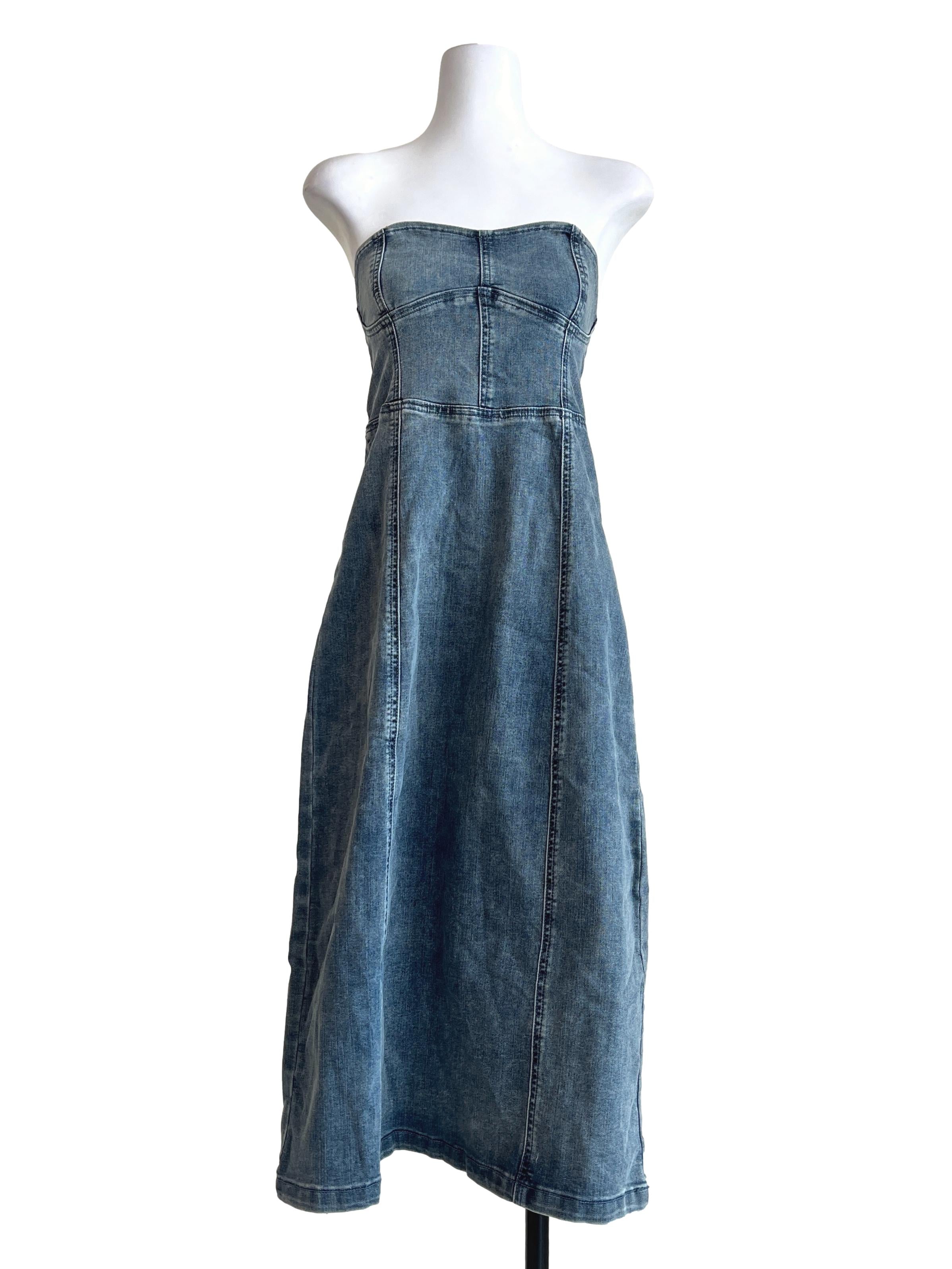 Stone Blue Strapless Dress TTR