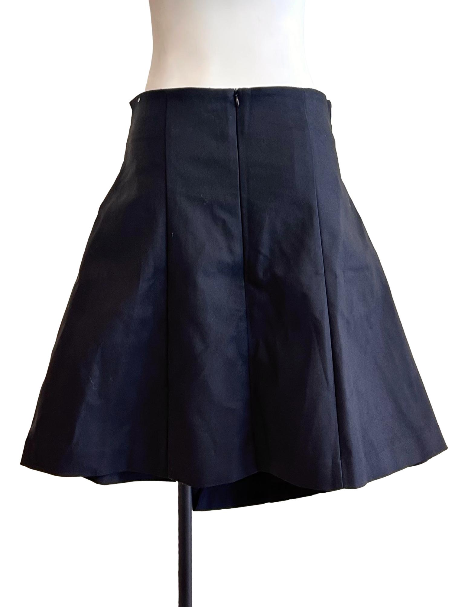 Black Asymmetric Wrap Skirt