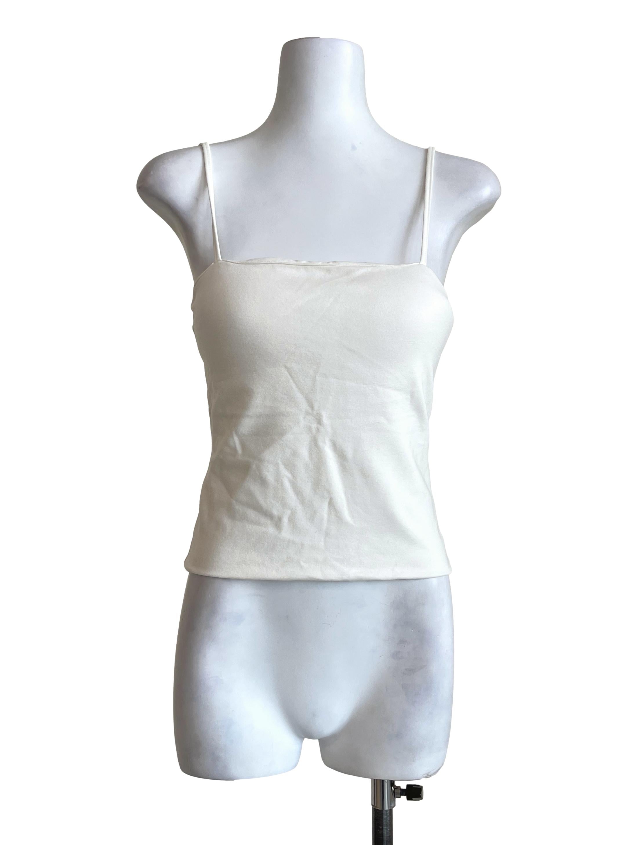 Pearl White Spaghetti Tank Top