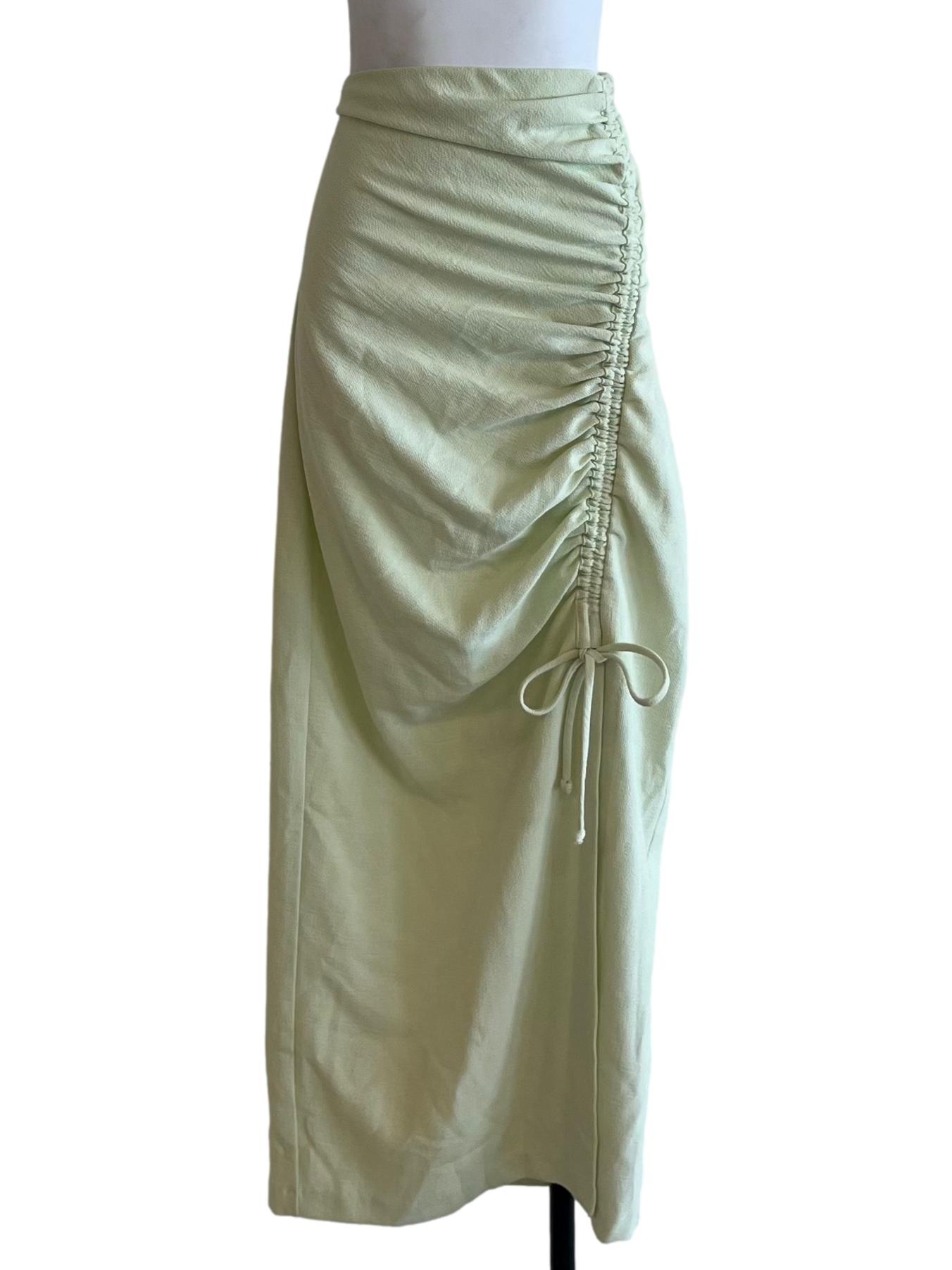Lime Green High-Waisted Pencil Skirt