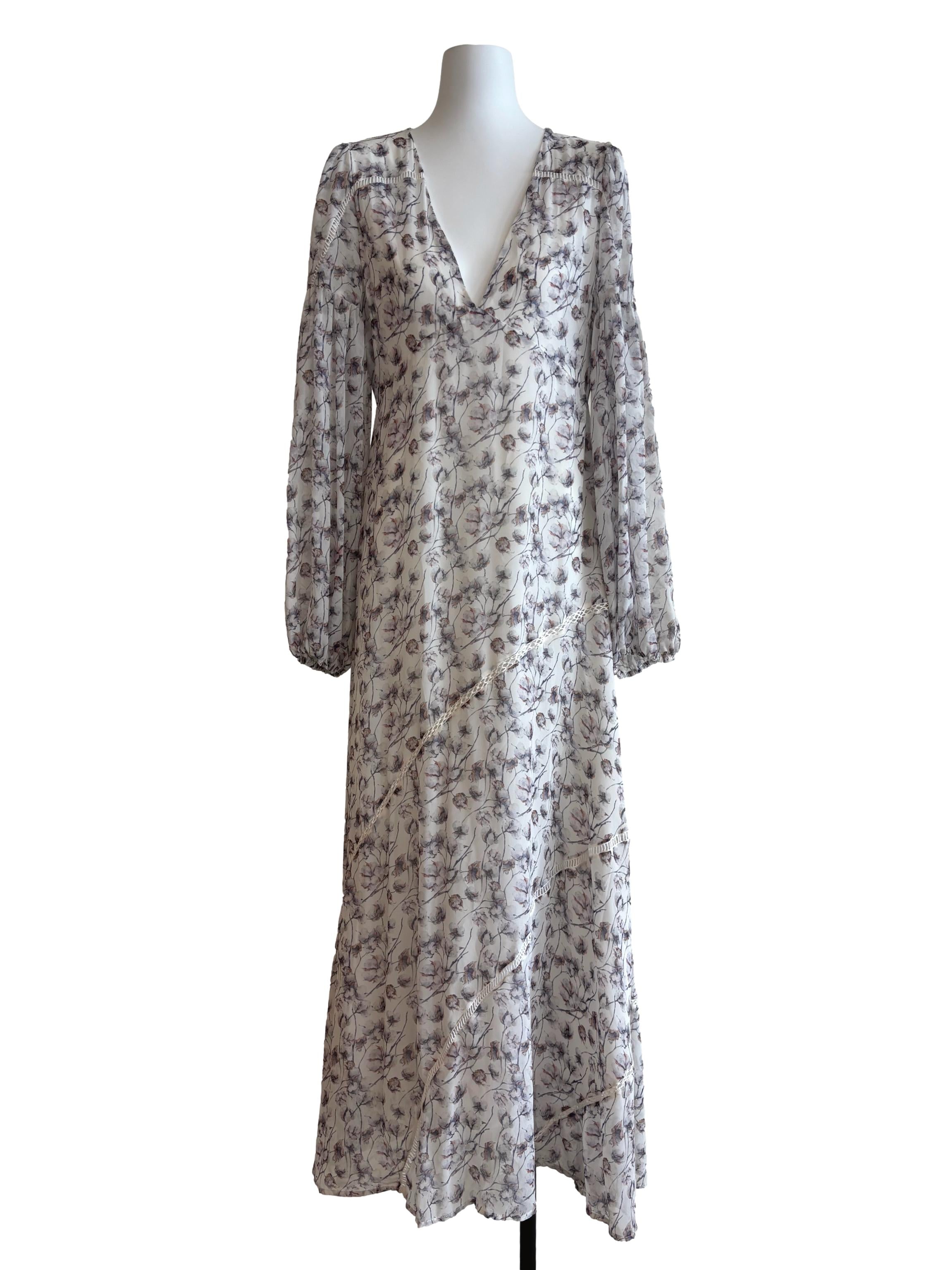 Powder White V-Neck Maxi Dress