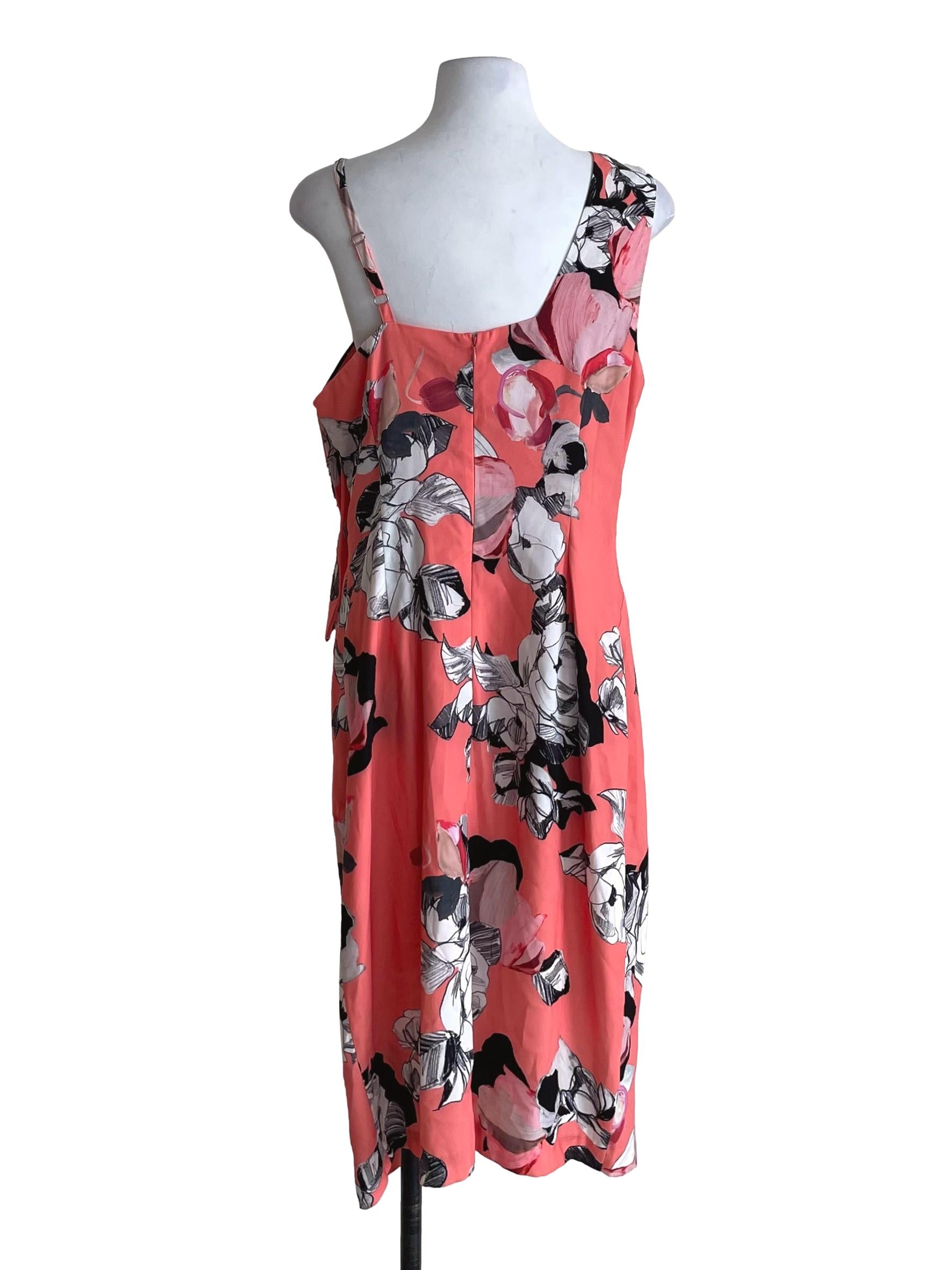 Candy Orange Floral One Strap Dress