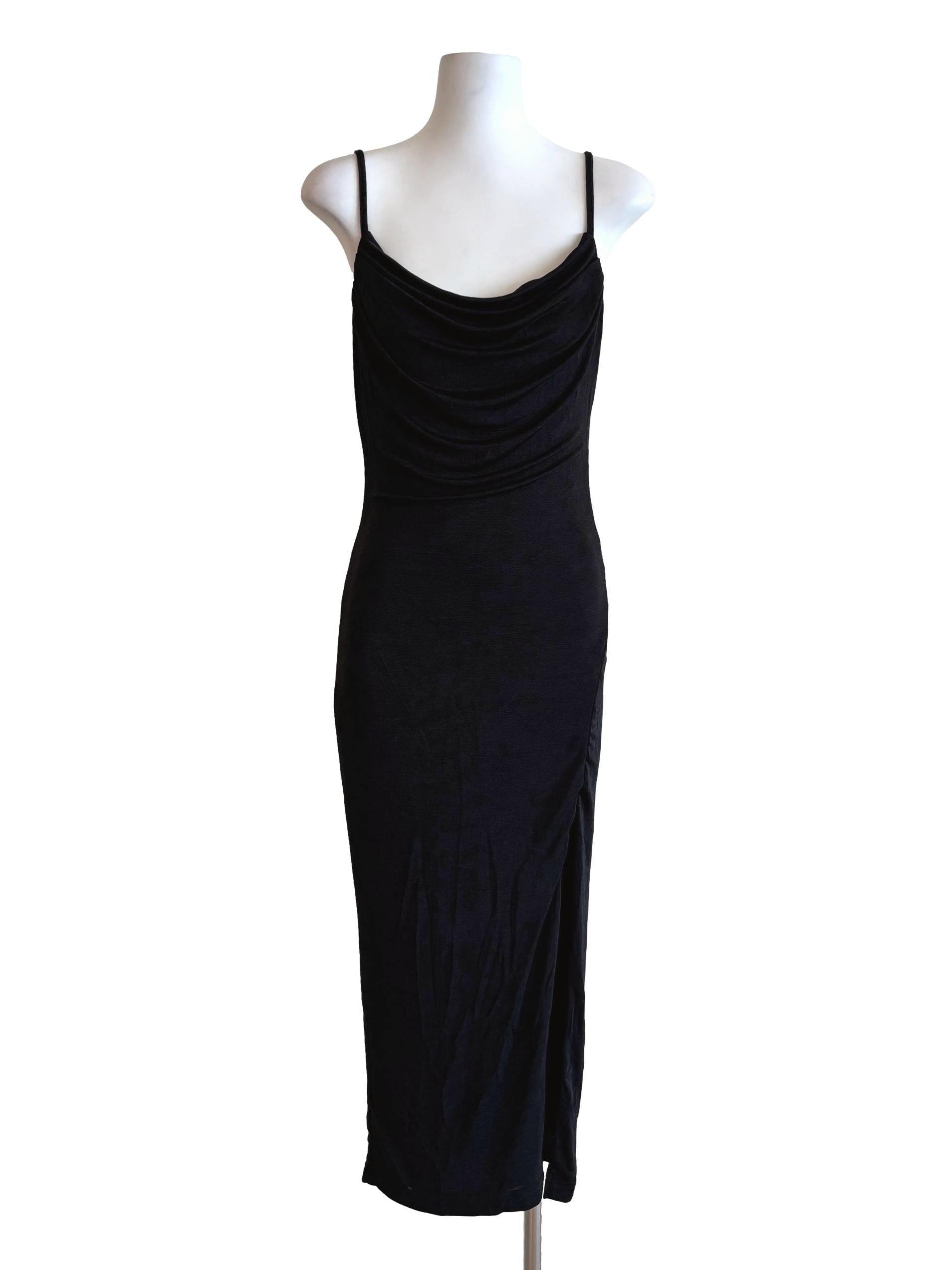 Night Black Slit Bodycon Dress