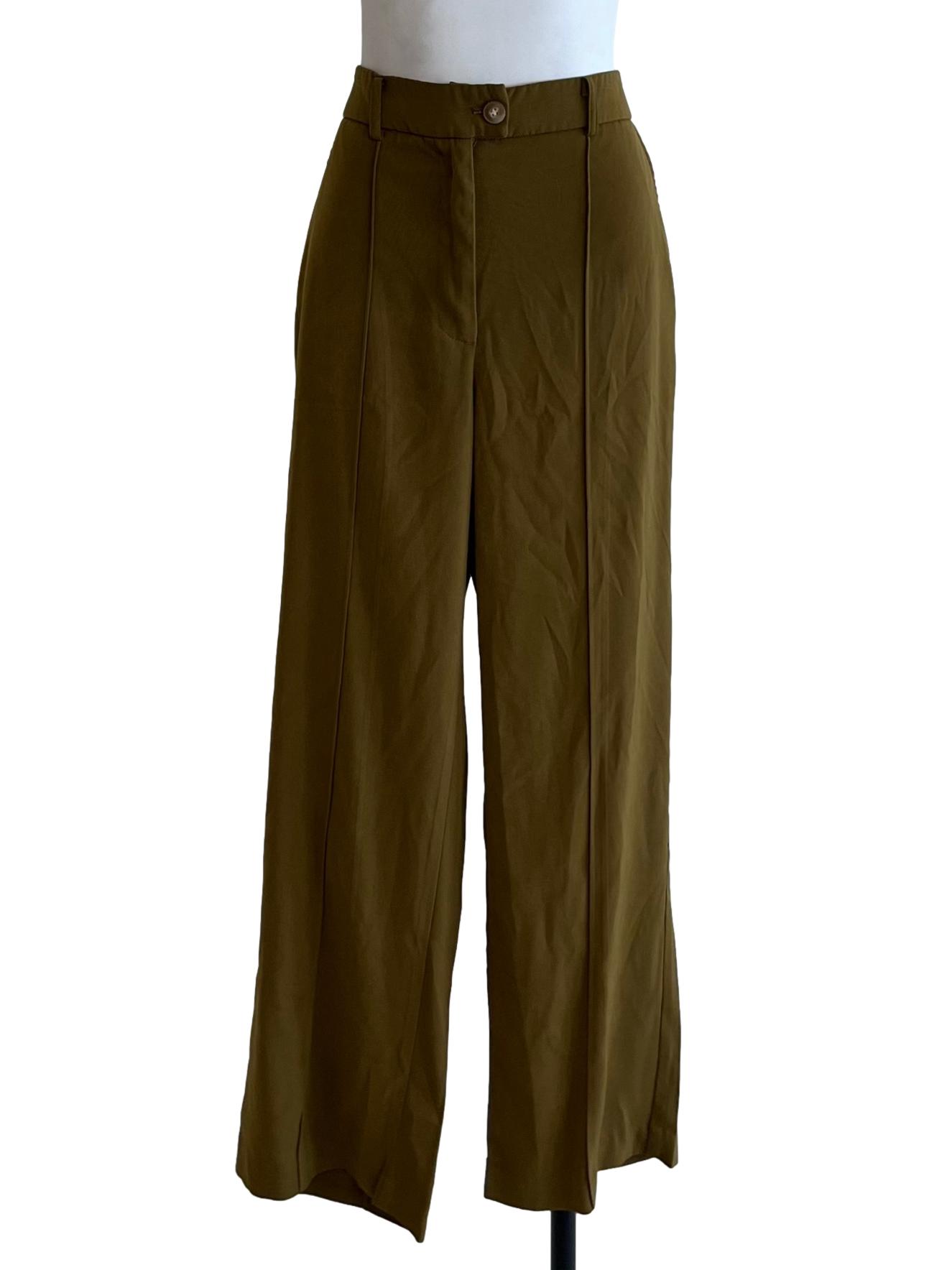 Coffee Brown High-Waisted Formal Pants