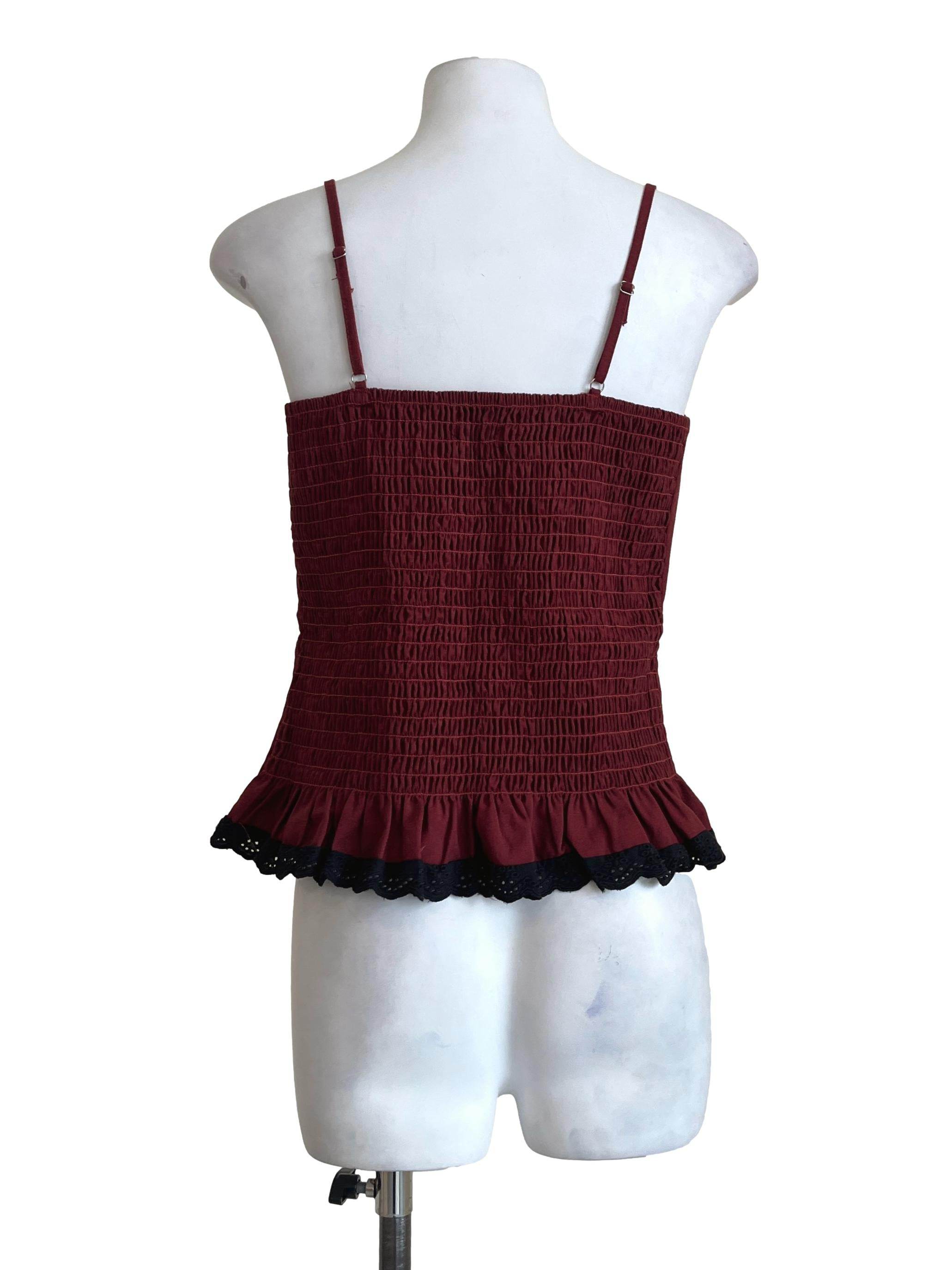 Garnet Red Spaghetti Sleeveless Top