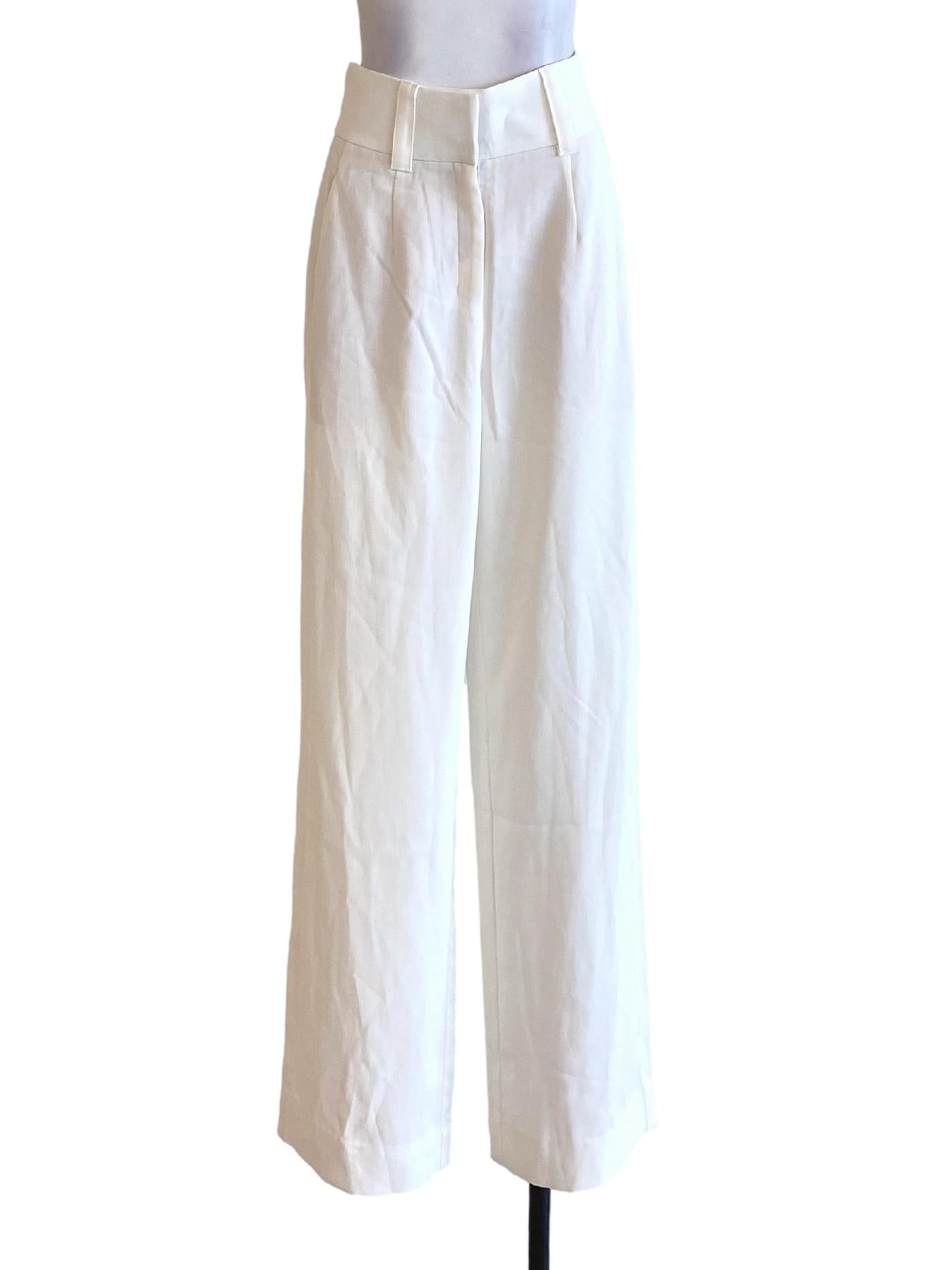 Pearl White High Waisted Loose Slack Pants LB