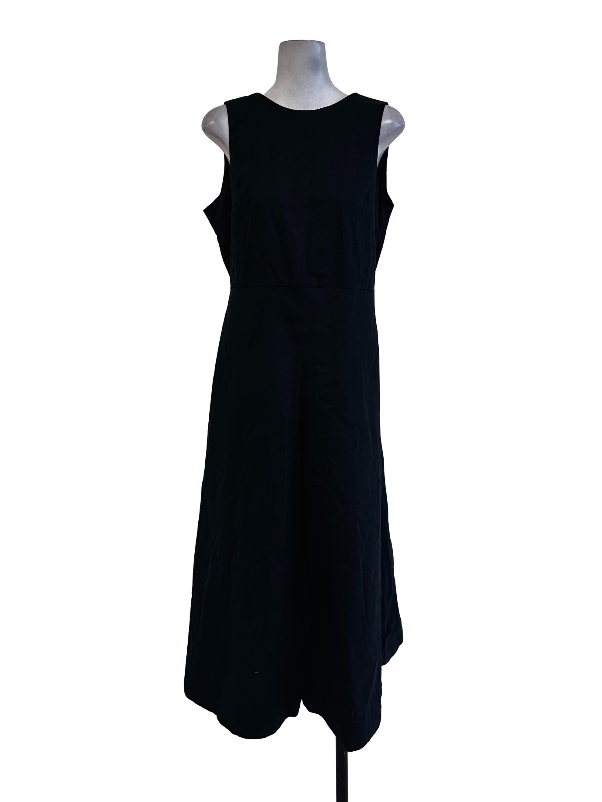 Black Cotton Sleeveless Jumpsuit