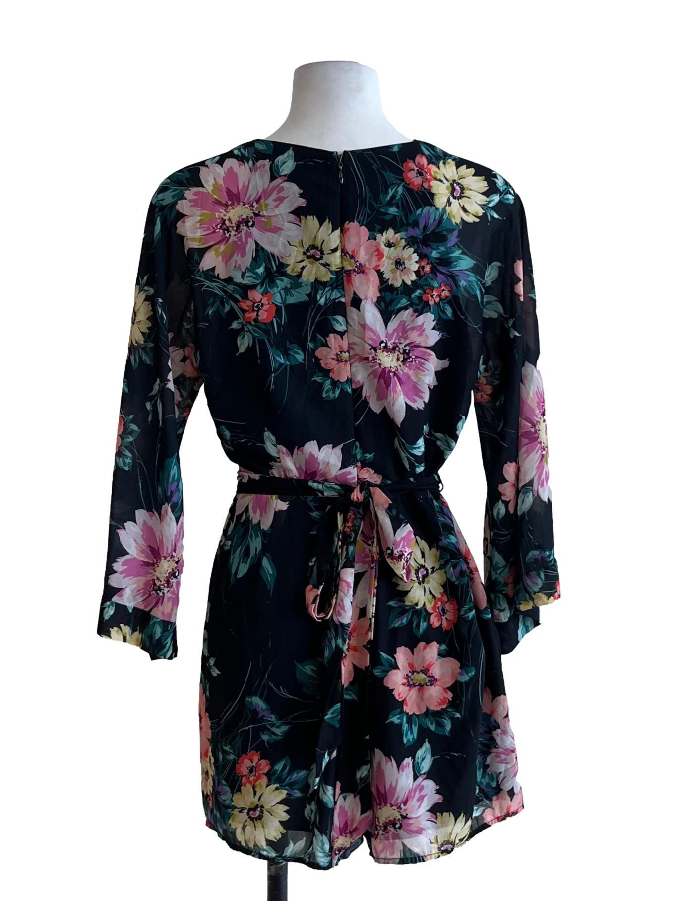 Black Floral Romper