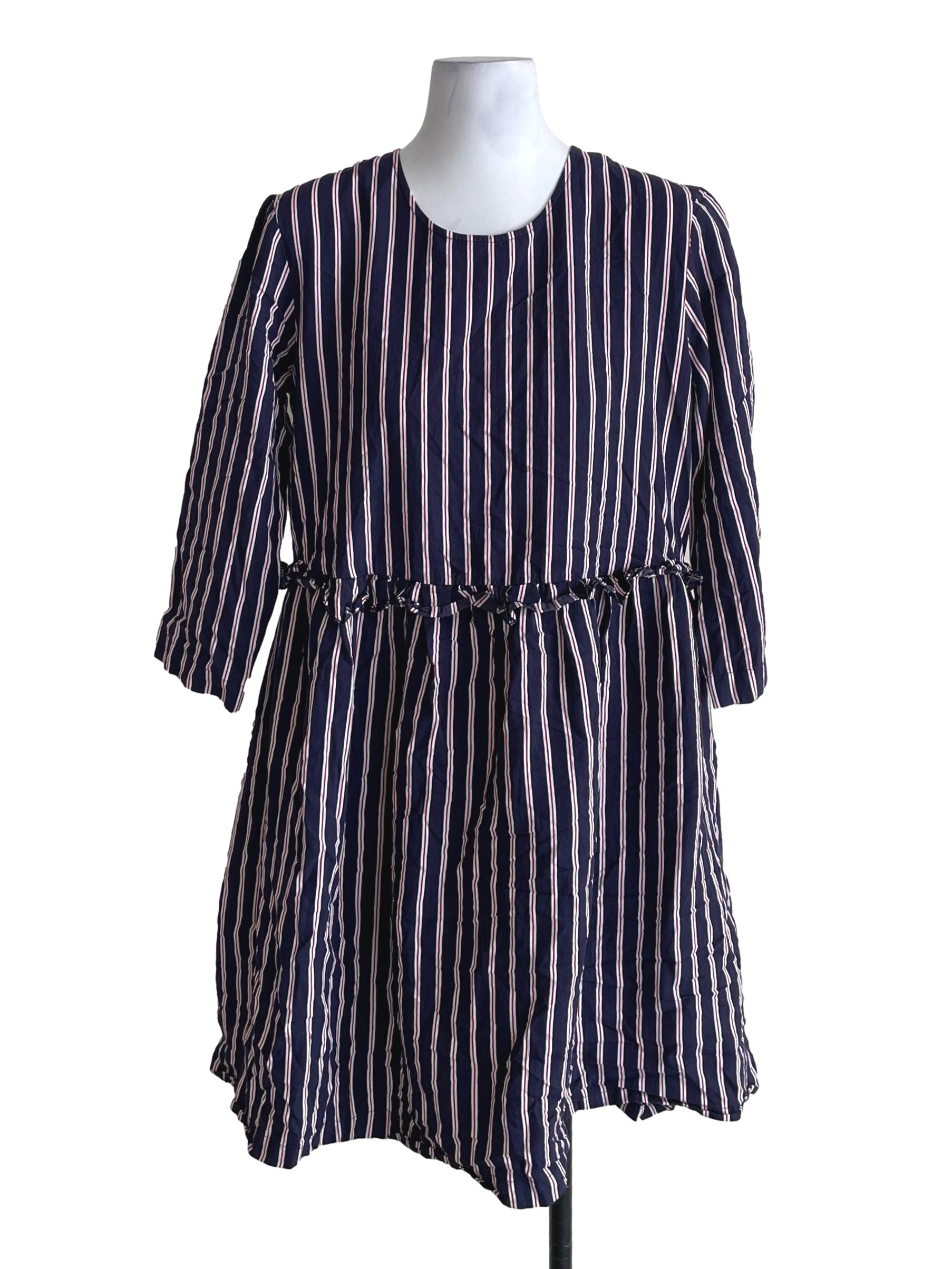 Indigo Blue Stripes Baggy Dress
